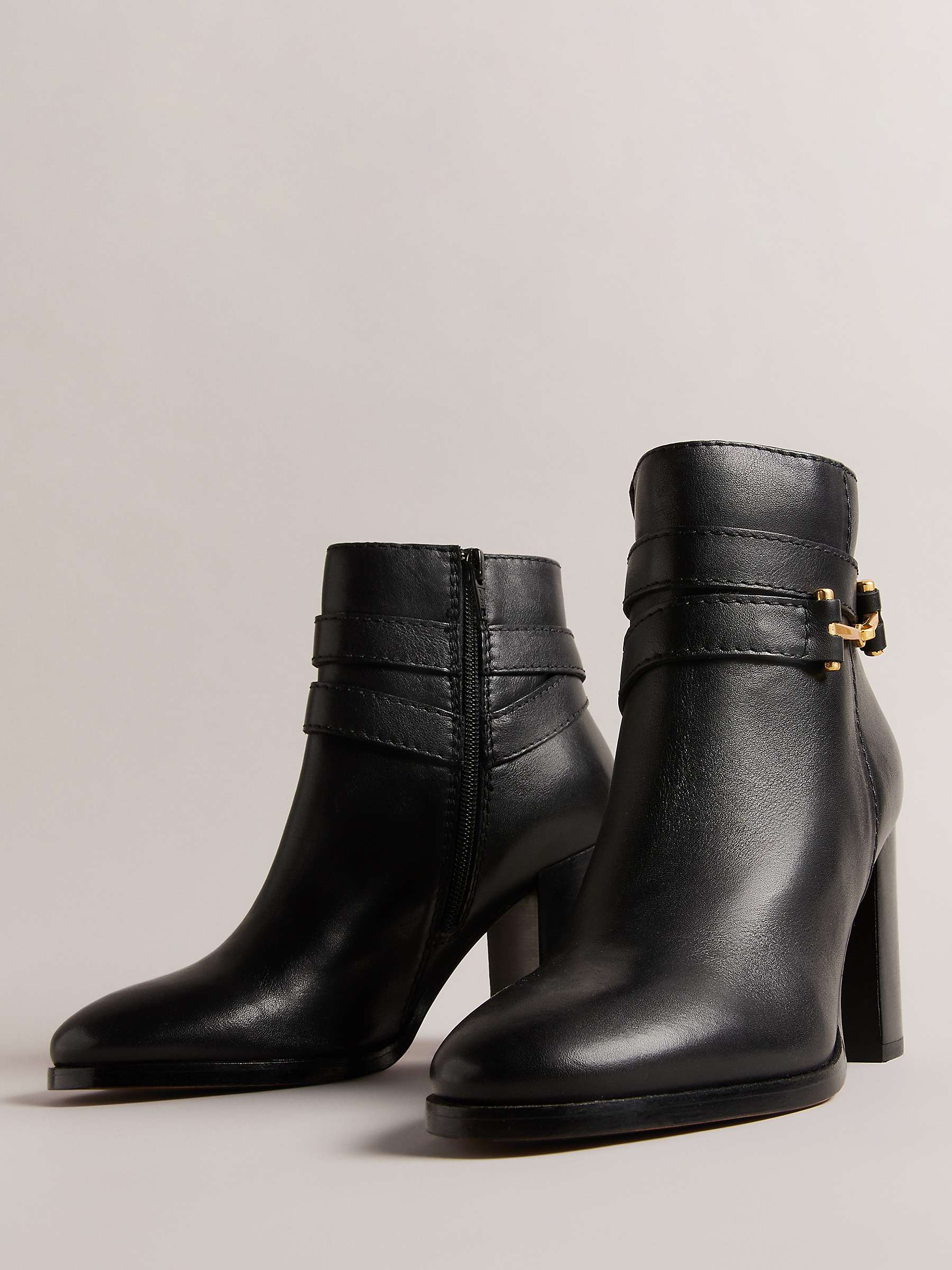 Buy Ted Baker Anisea High Block Heel Leather Ankle Boots Online at johnlewis.com