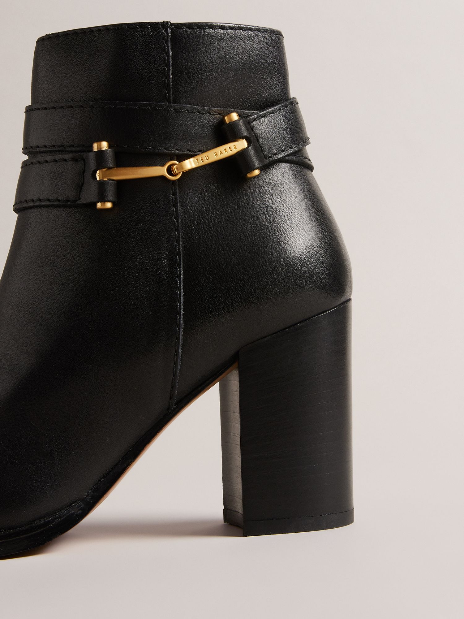 Buy Ted Baker Anisea High Block Heel Leather Ankle Boots Online at johnlewis.com