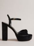 Ted Baker Kayvi Velvet Platform Heel Sandals, Black Black