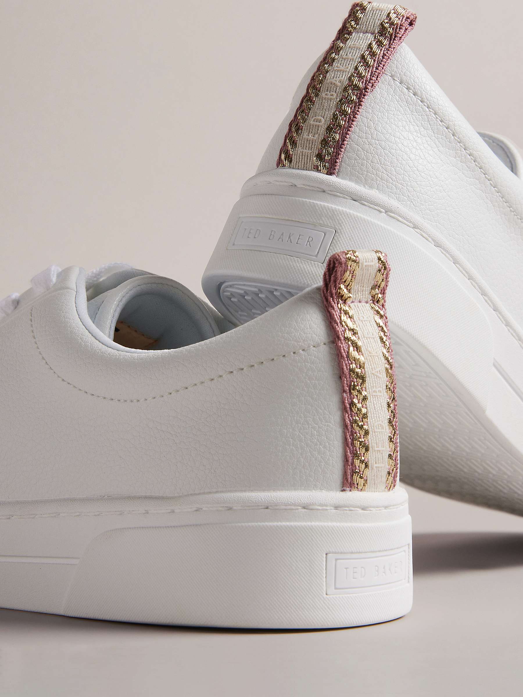 Buy Ted Baker Artioli Low Top Trainers, White Online at johnlewis.com
