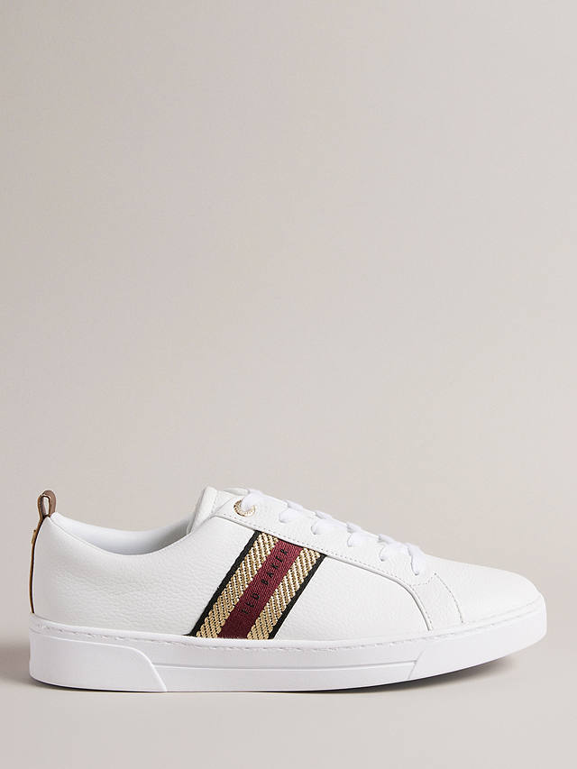 Ted Baker Baily Leather Trainers, White/Red