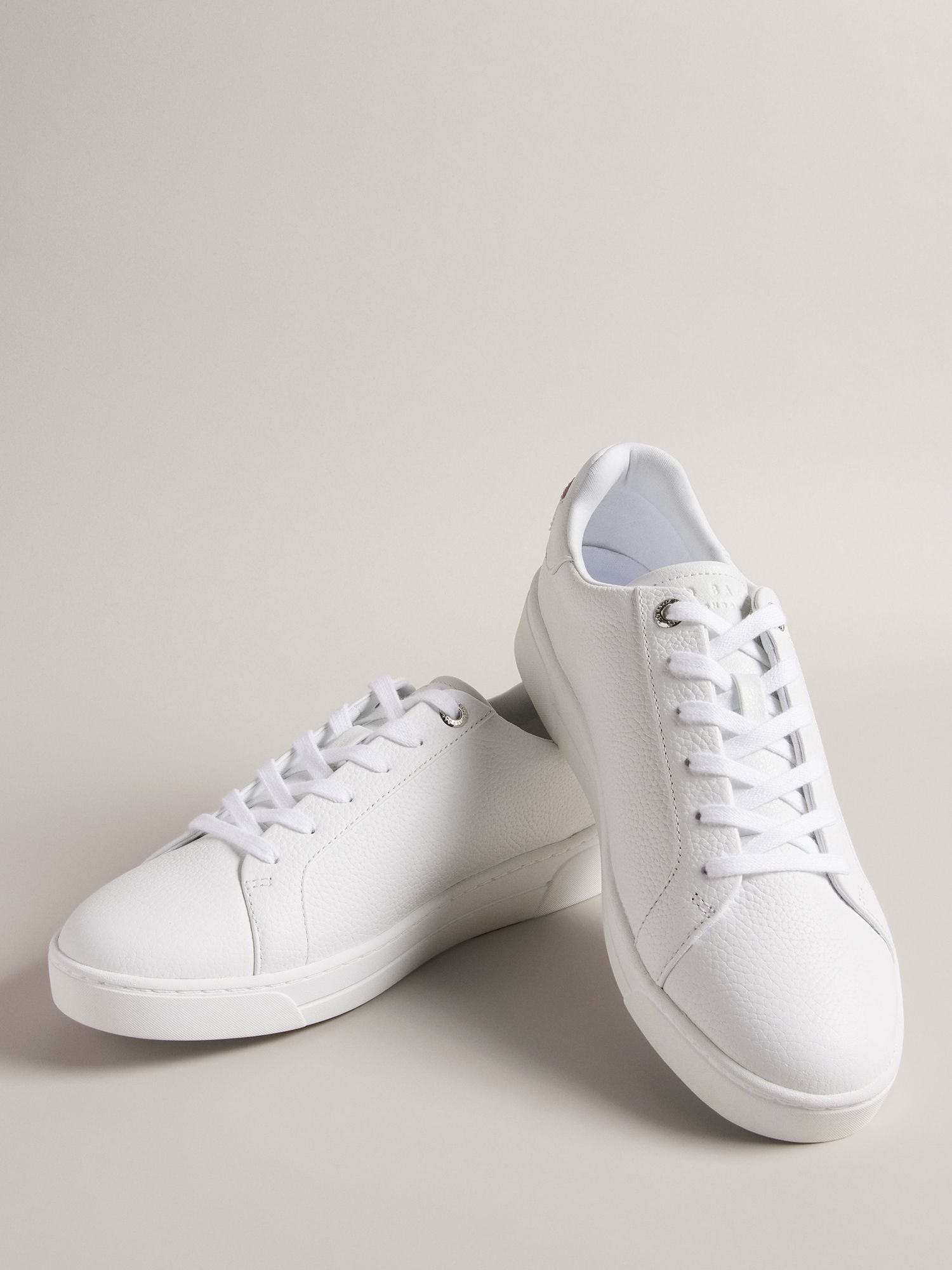 Ted Baker Arpele Crystal Detail Cupsole Trainers, White at John Lewis ...