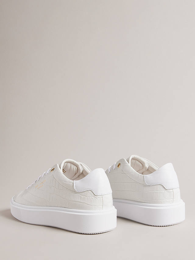Ted Baker Artimi Leather Trainers, White at John Lewis & Partners