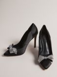 Ted Baker Orlilas Satin Crystal Bow Court Shoes, Black