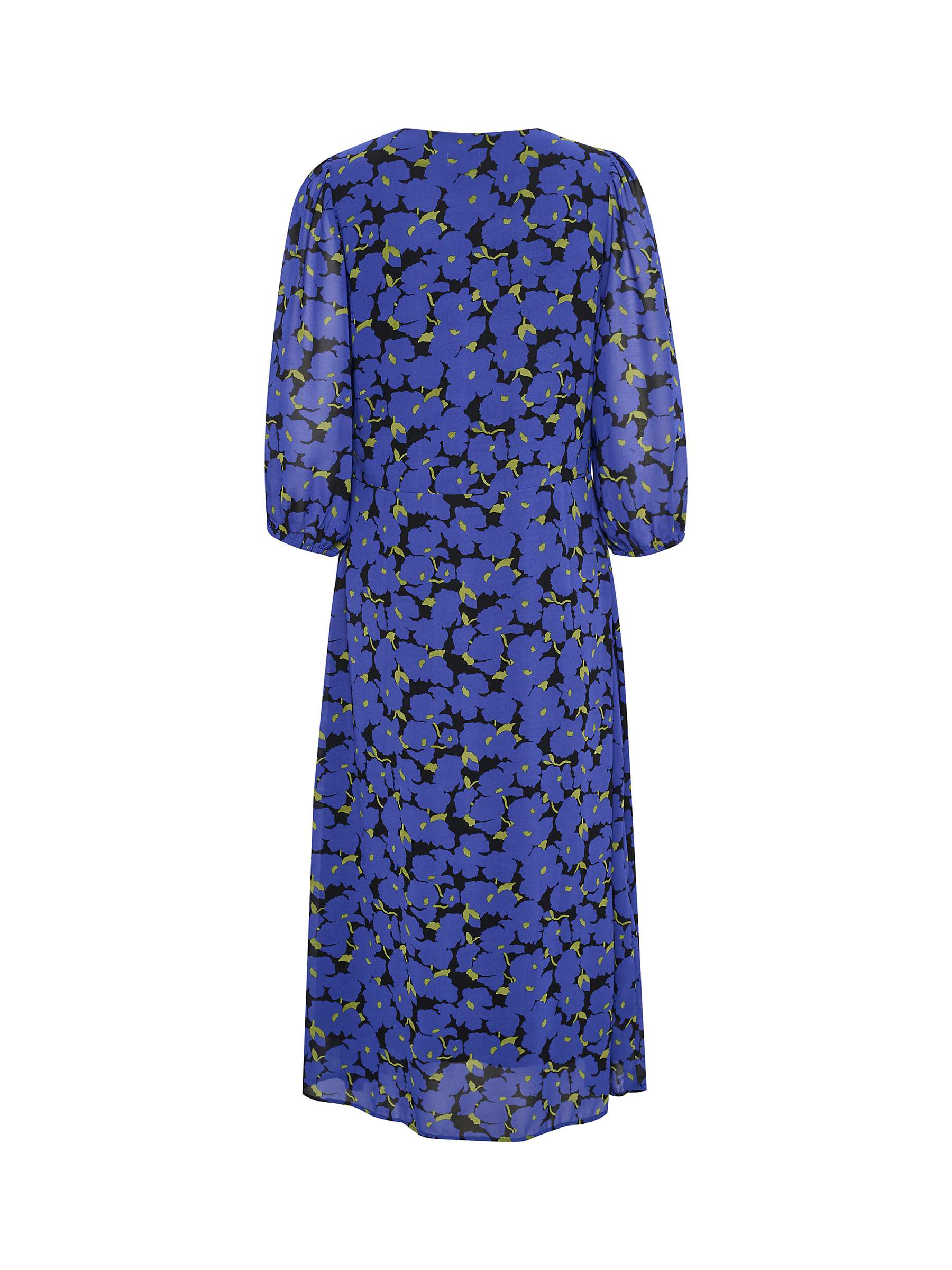Buy KAFFE Chris 3/4 Sleeve Midi Dress, Clematis Blue Flower Online at johnlewis.com