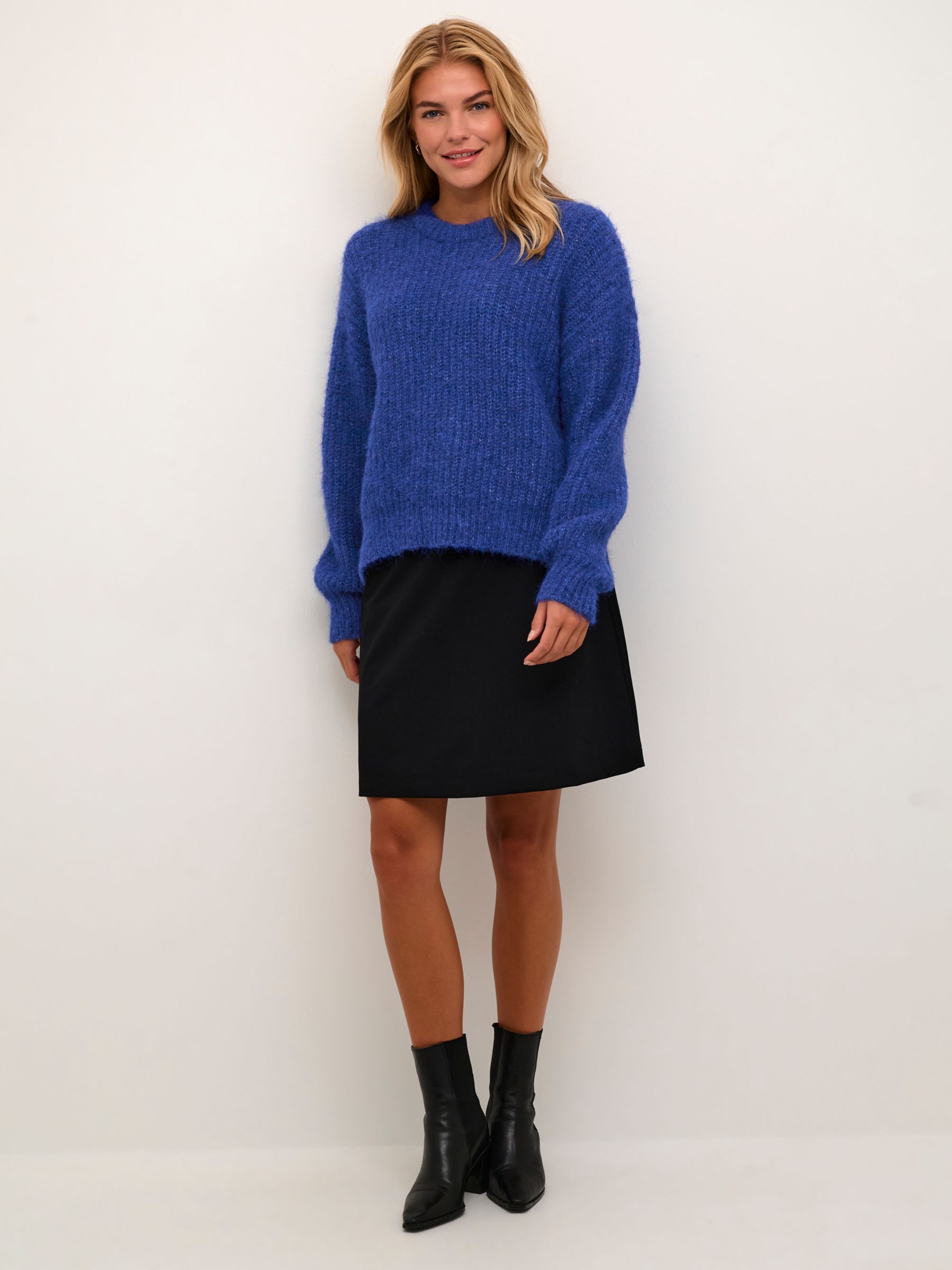 Buy KAFFE Michelle Knitted Jumper, Clematis Blue Online at johnlewis.com