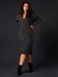 Live Unlimited Curve Luxe Sequin Jumper Dress, Black