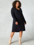 Live Unlimited Curve Cashmere Blend V-neck Dress, Black