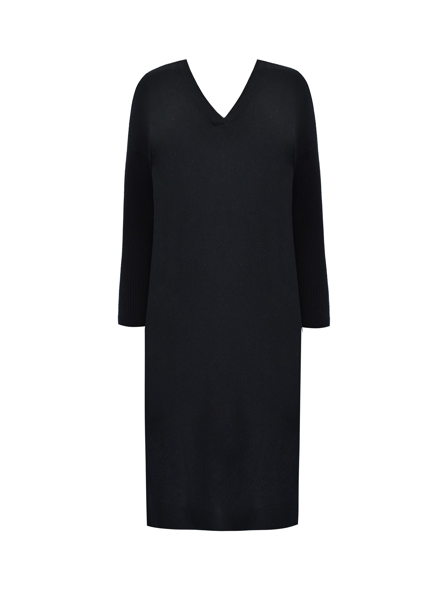 Buy Live Unlimited Curve Cashmere Blend V-neck Dress, Black Online at johnlewis.com