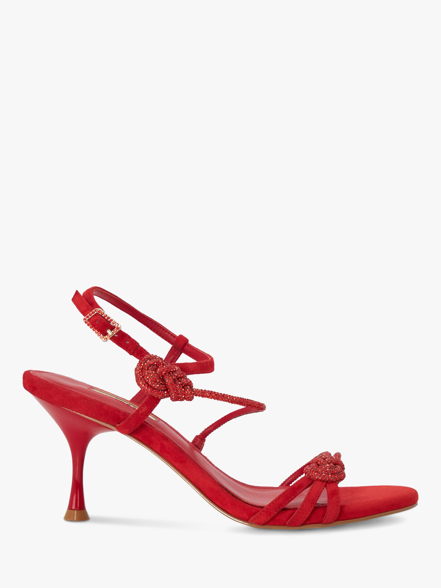 Dune Maritz Embellished Heeled Sandals, Red at John Lewis & Partners