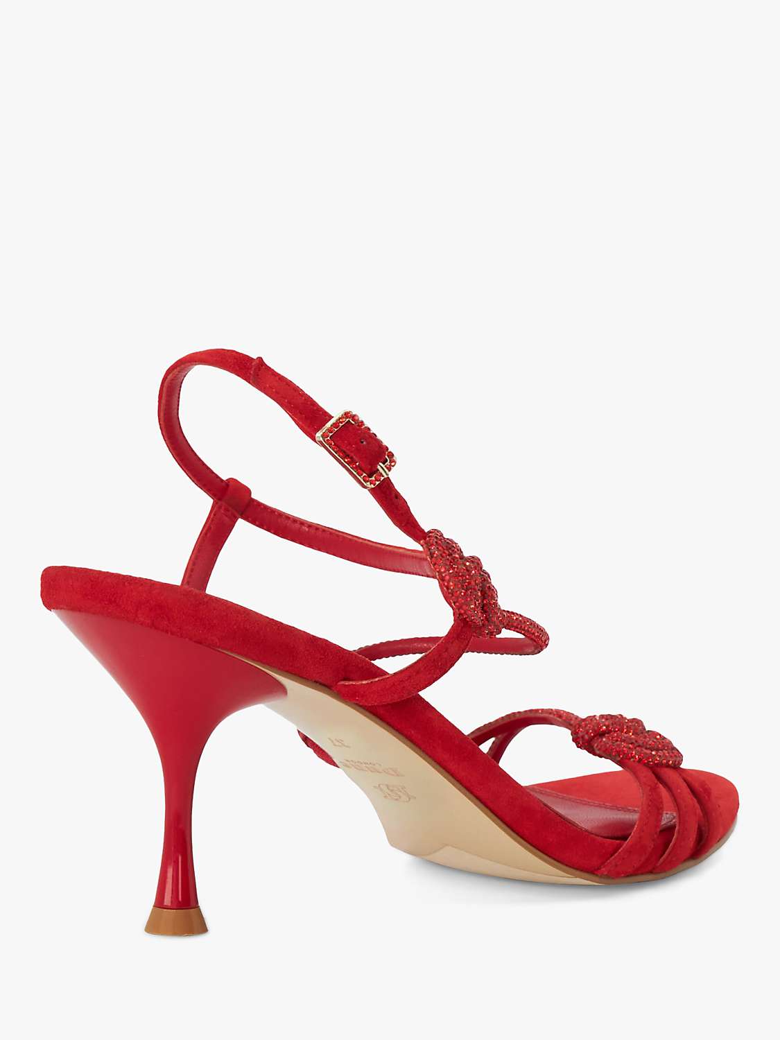 Dune Maritz Embellished Heeled Sandals, Red at John Lewis & Partners