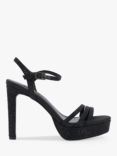 Dune Mulberrie Diamante Embellished Platform Sandals, Black