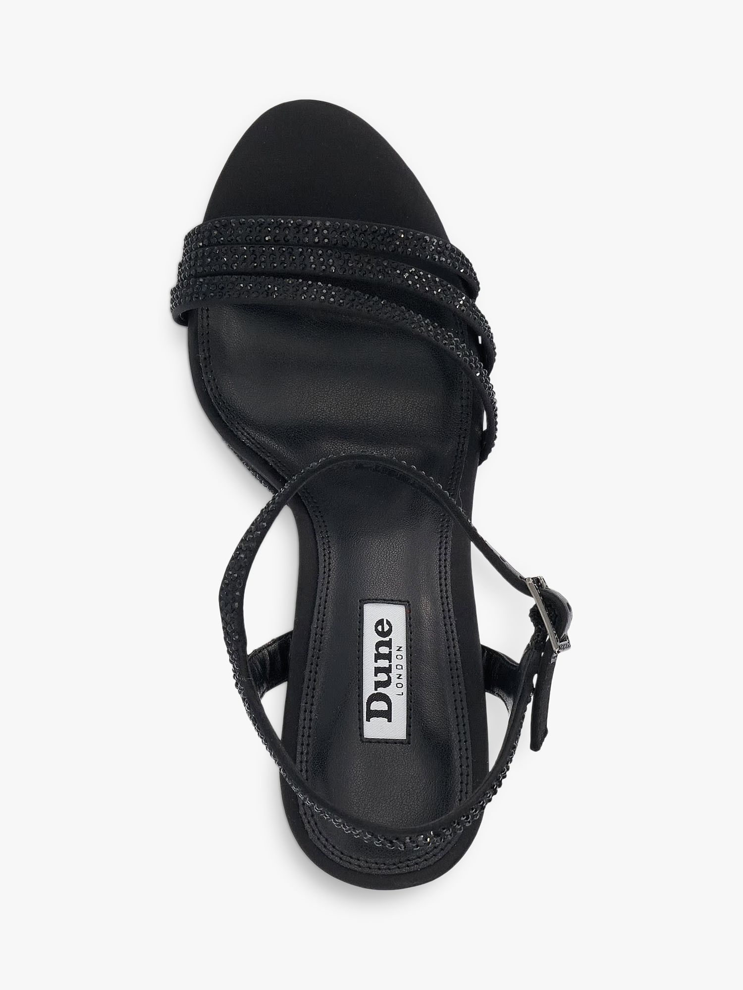 Dune Mulberrie Diamante Embellished Platform Sandals, Black, EU36