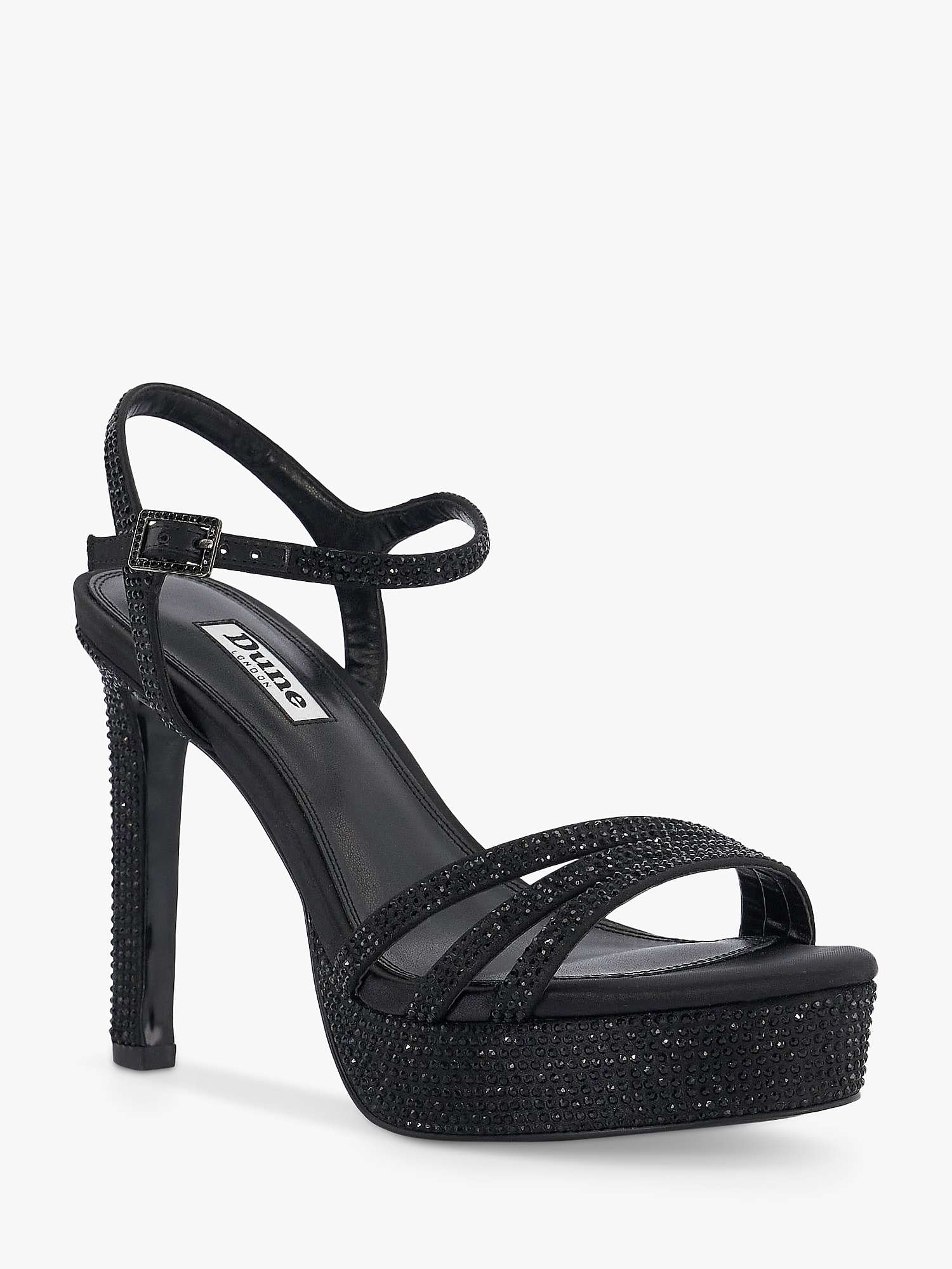 Buy Dune Mulberrie Diamante Embellished Platform Sandals, Black Online at johnlewis.com