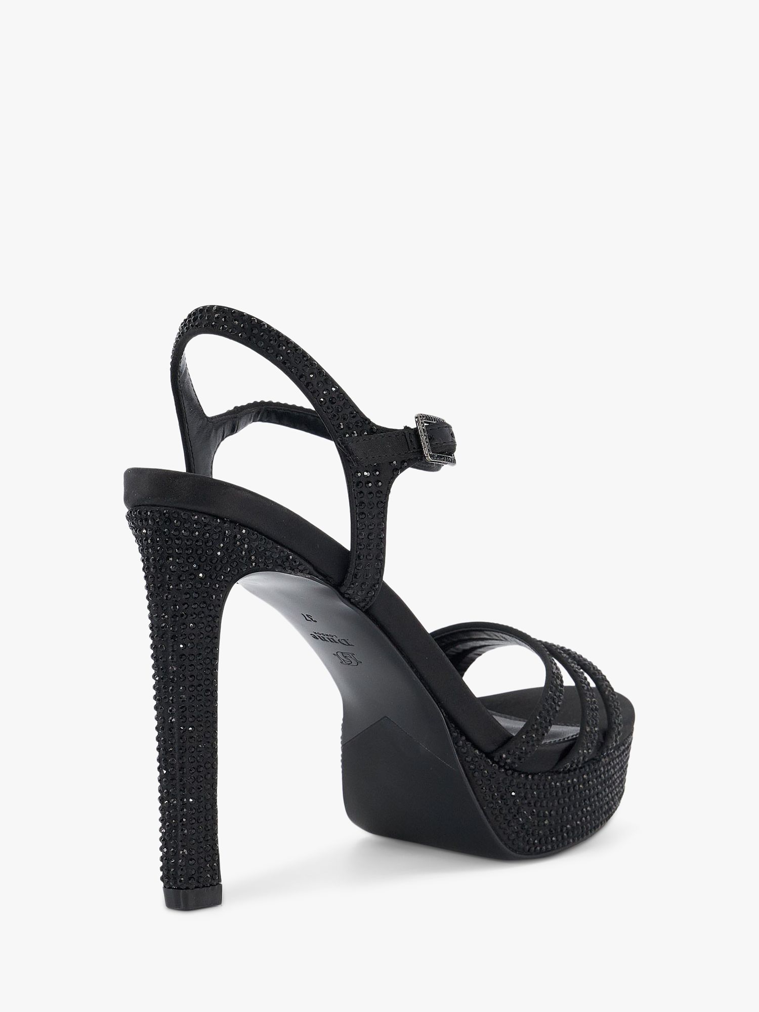 Buy Dune Mulberrie Diamante Embellished Platform Sandals, Black Online at johnlewis.com