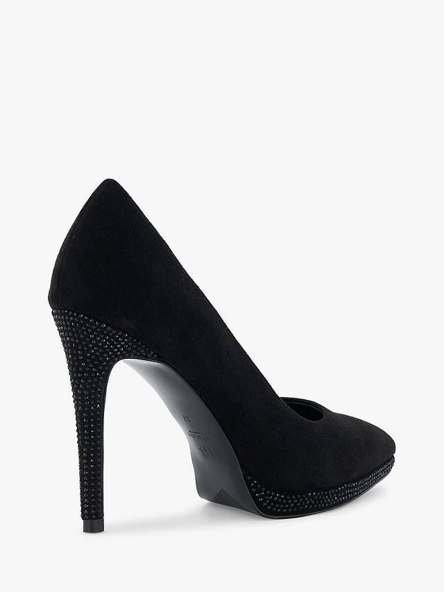 Dune Appleton Diamante Stiletto Heel Court Shoes, Black