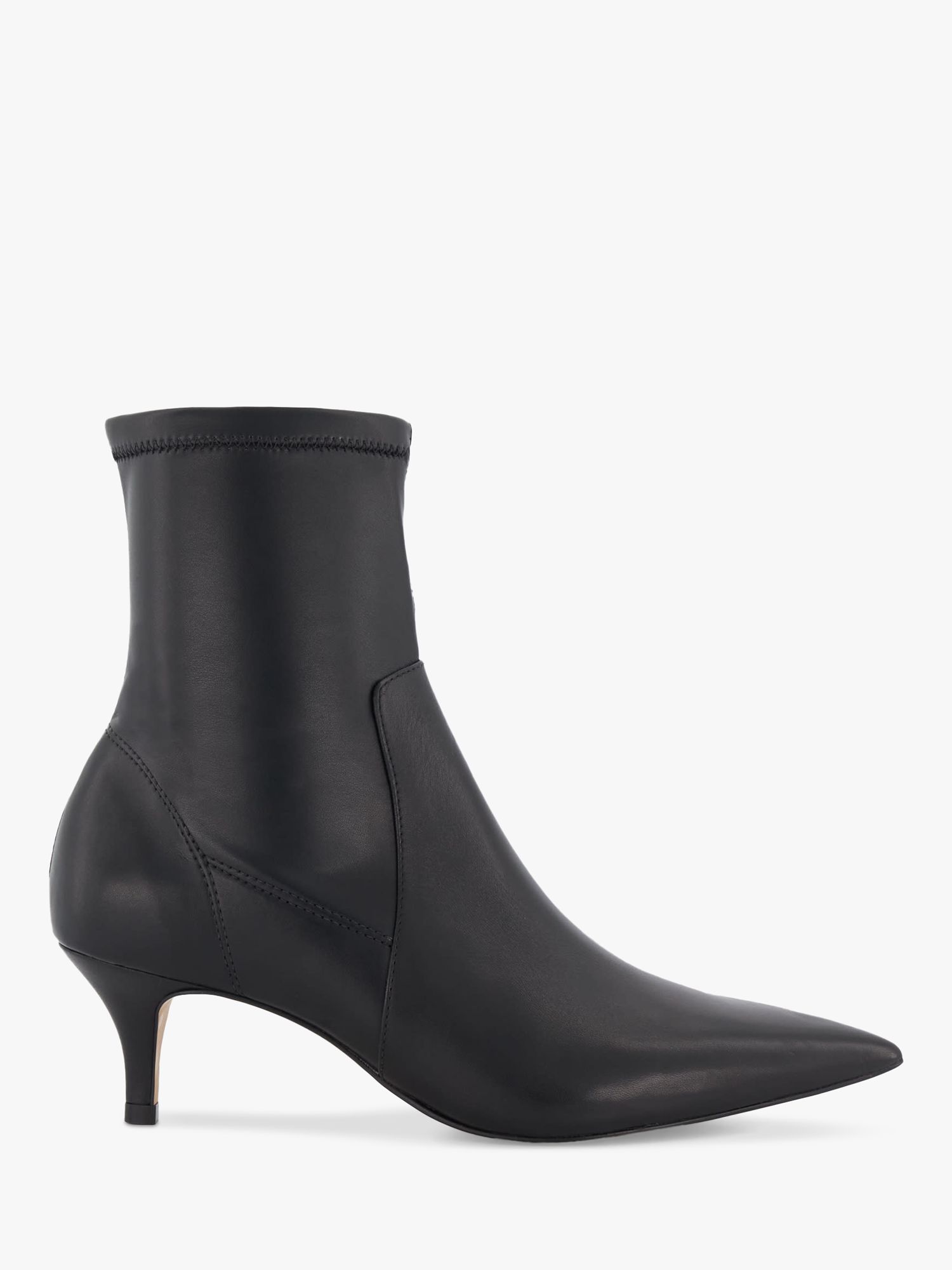 Dune Origami Leather Stretch Ankle Boots, Black at John Lewis & Partners