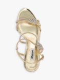 Dune Maritz Metallic Embellished Heeled Sandals, Gold, Gold