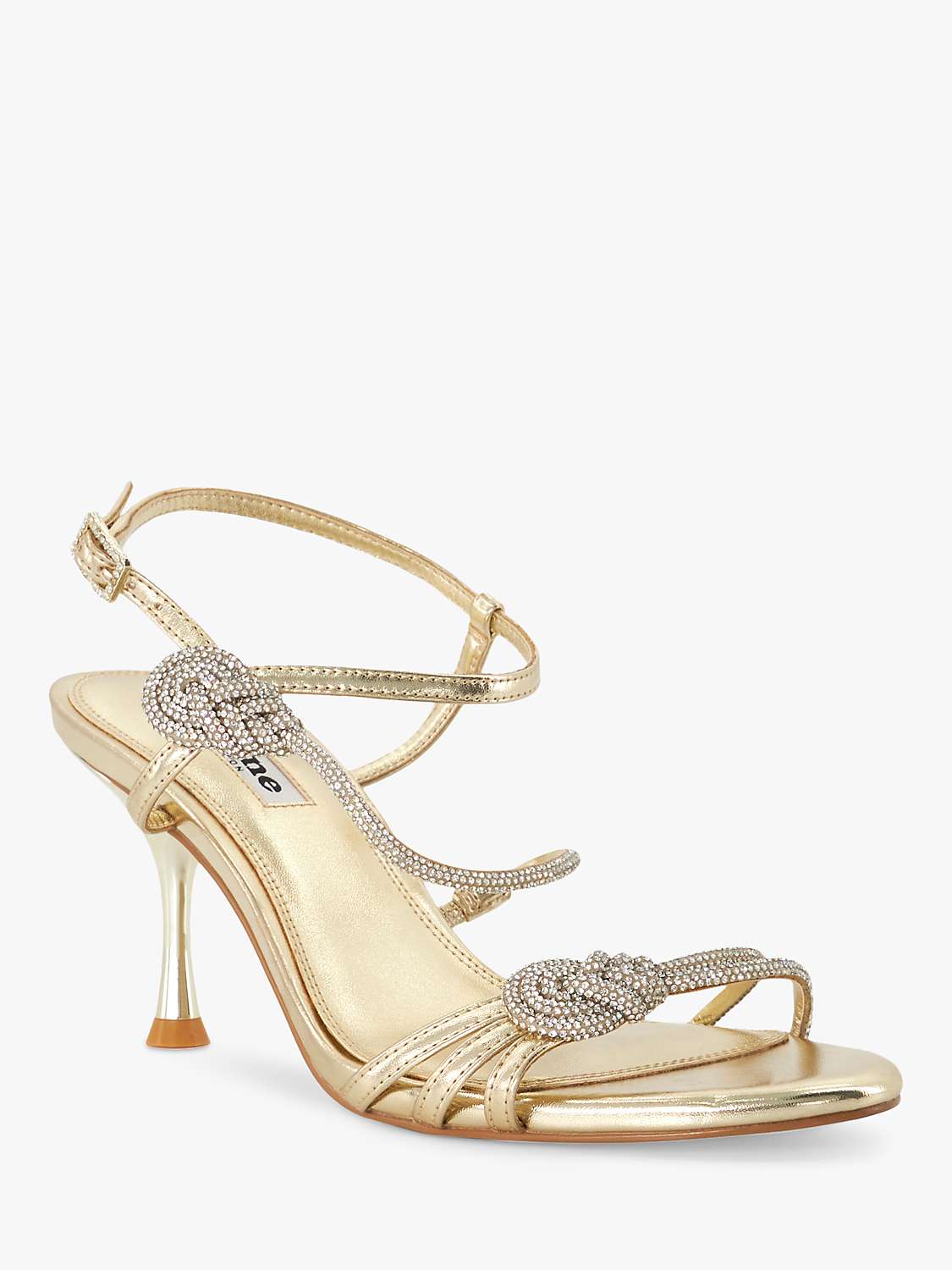 Buy Dune Maritz Metallic Embellished Heeled Sandals, Gold Online at johnlewis.com