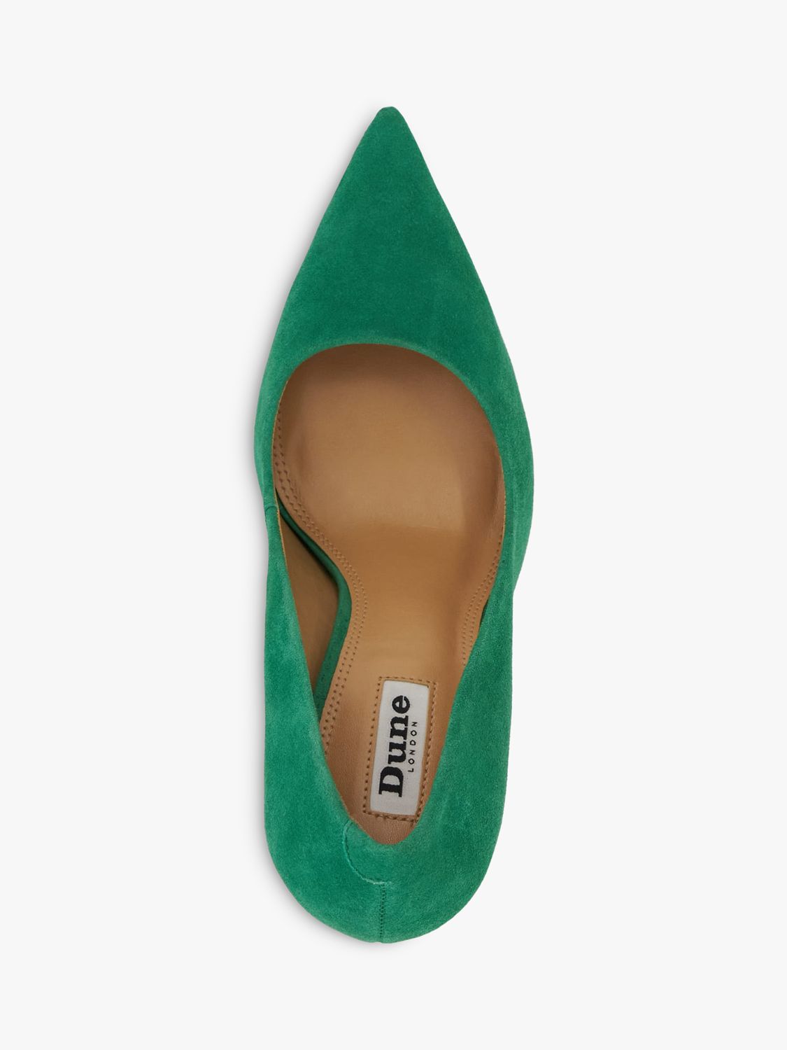 Dune Bento Suede Court Shoes, Green at John Lewis & Partners