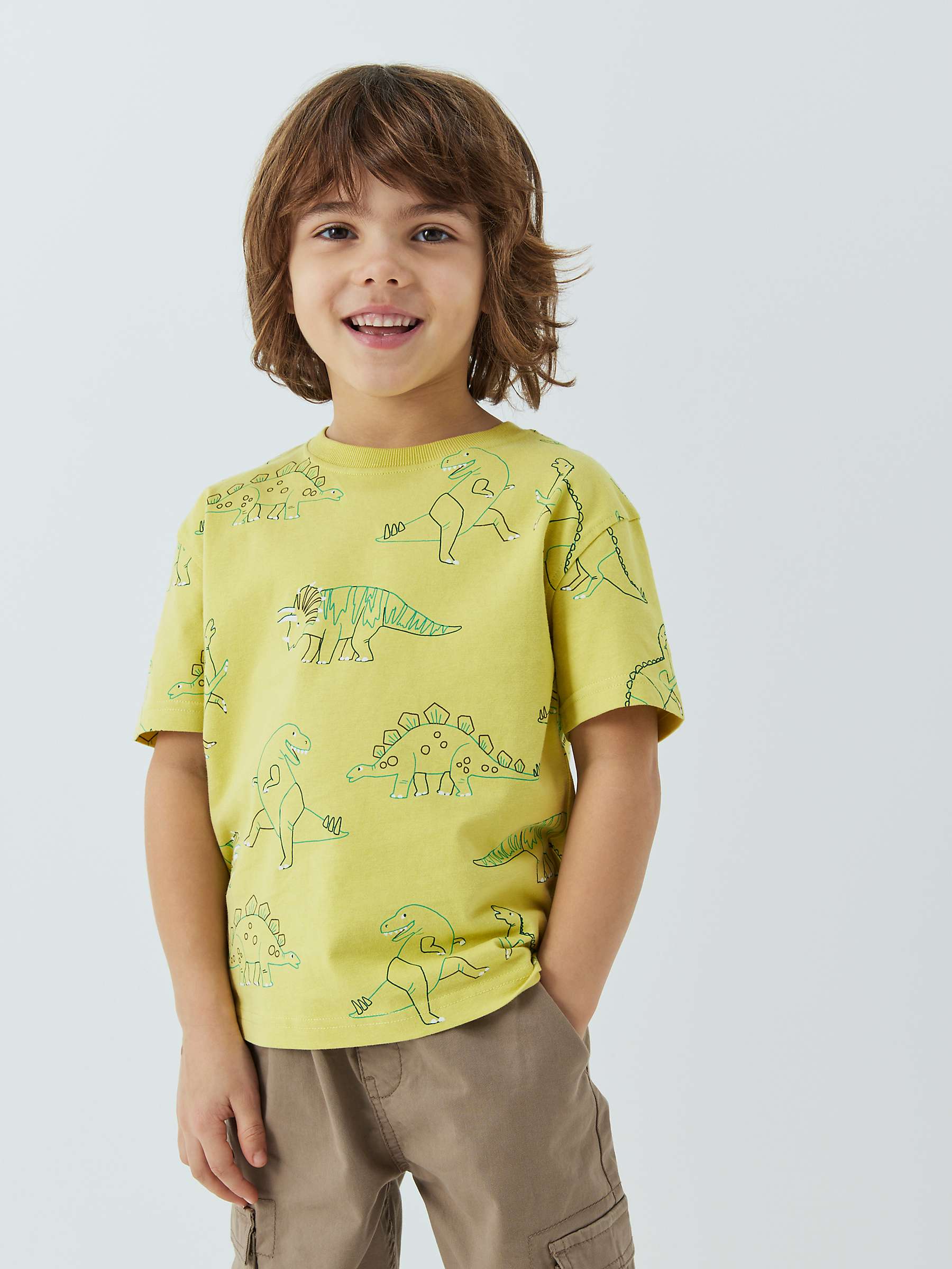 Buy John Lewis Kids' Dinosaur Short Sleeve T-Shirt, Green Online at johnlewis.com