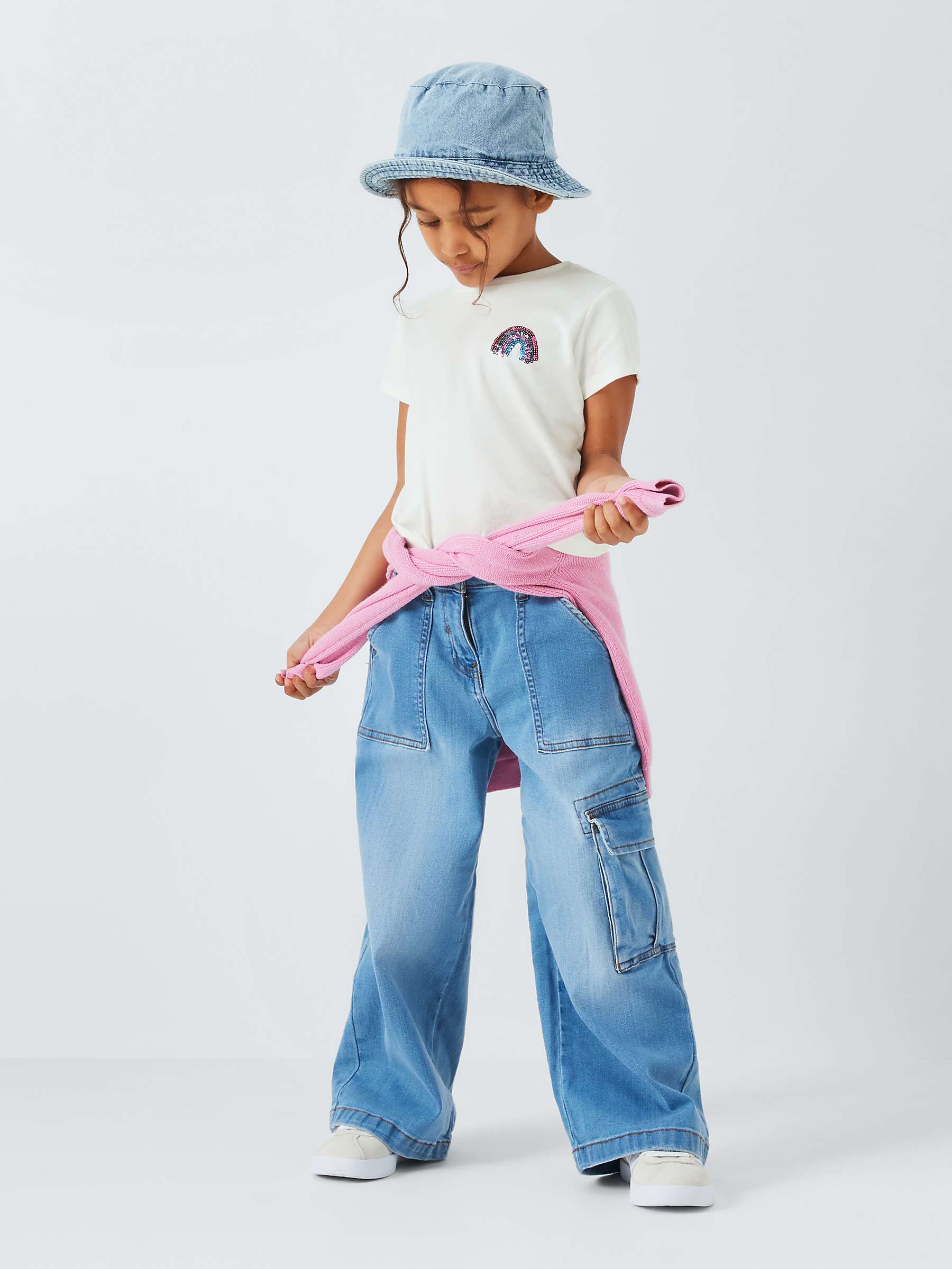 Buy John Lewis Kids' Stripe/RainbowShort Sleeve T-Shirts, Pack of 3, White/Multi Online at johnlewis.com