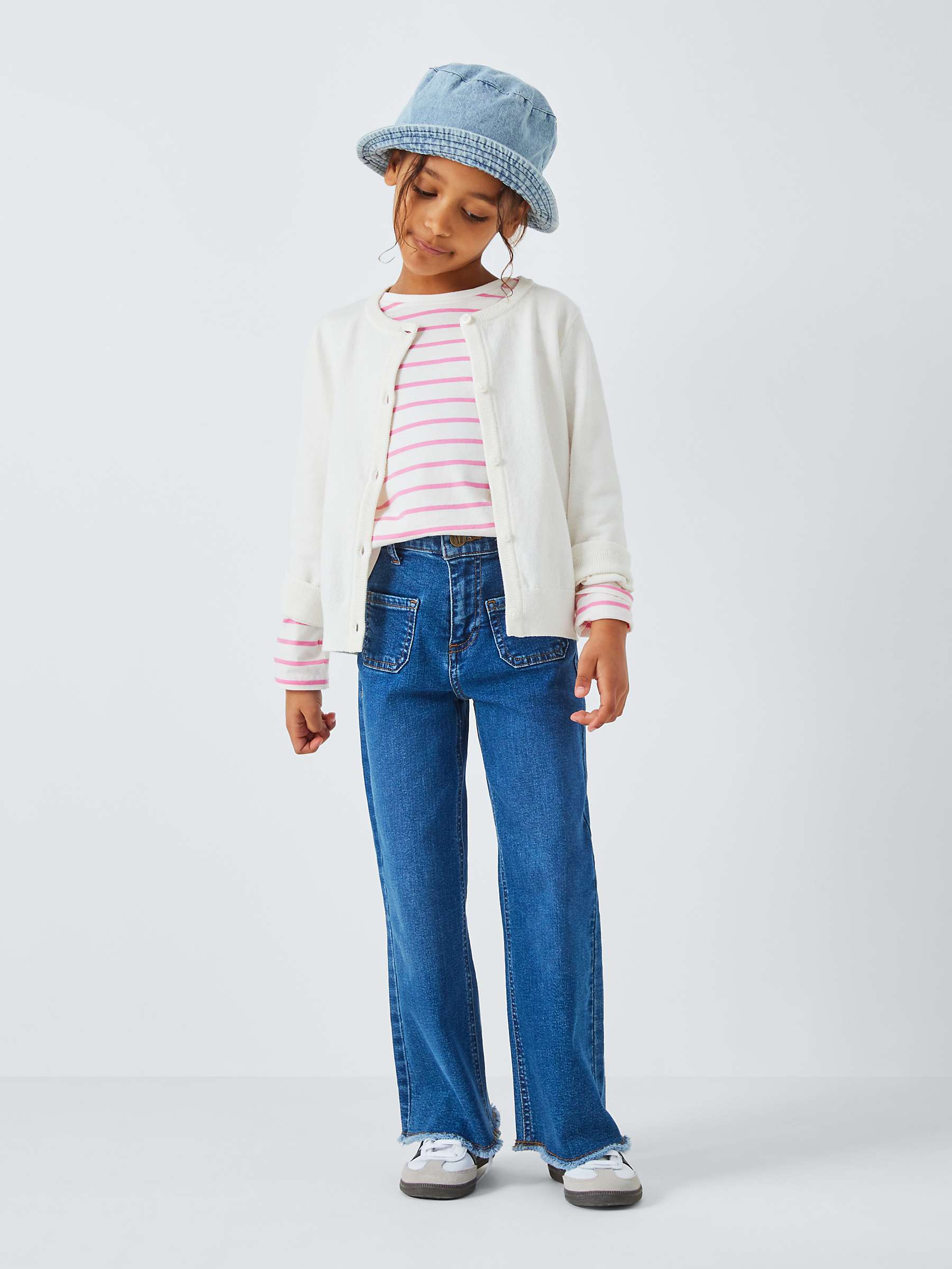 Buy John Lewis Kids' Flower/Stripe Long Sleeve T-Shirt, Pack of 3, Pink/Multi Online at johnlewis.com