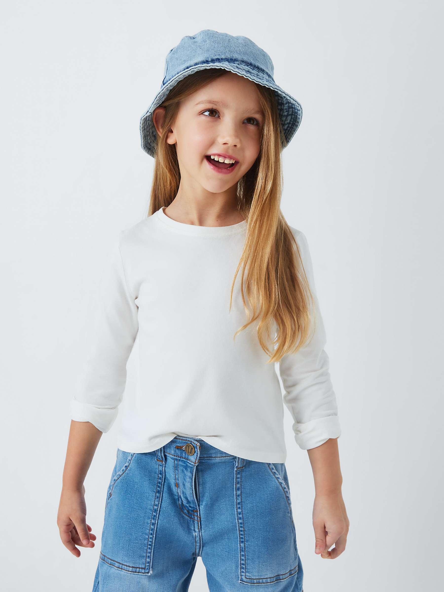 Buy John Lewis Kids' Plain Long Sleeve Cotton T-Shirt, Pack of 4, Multi Online at johnlewis.com