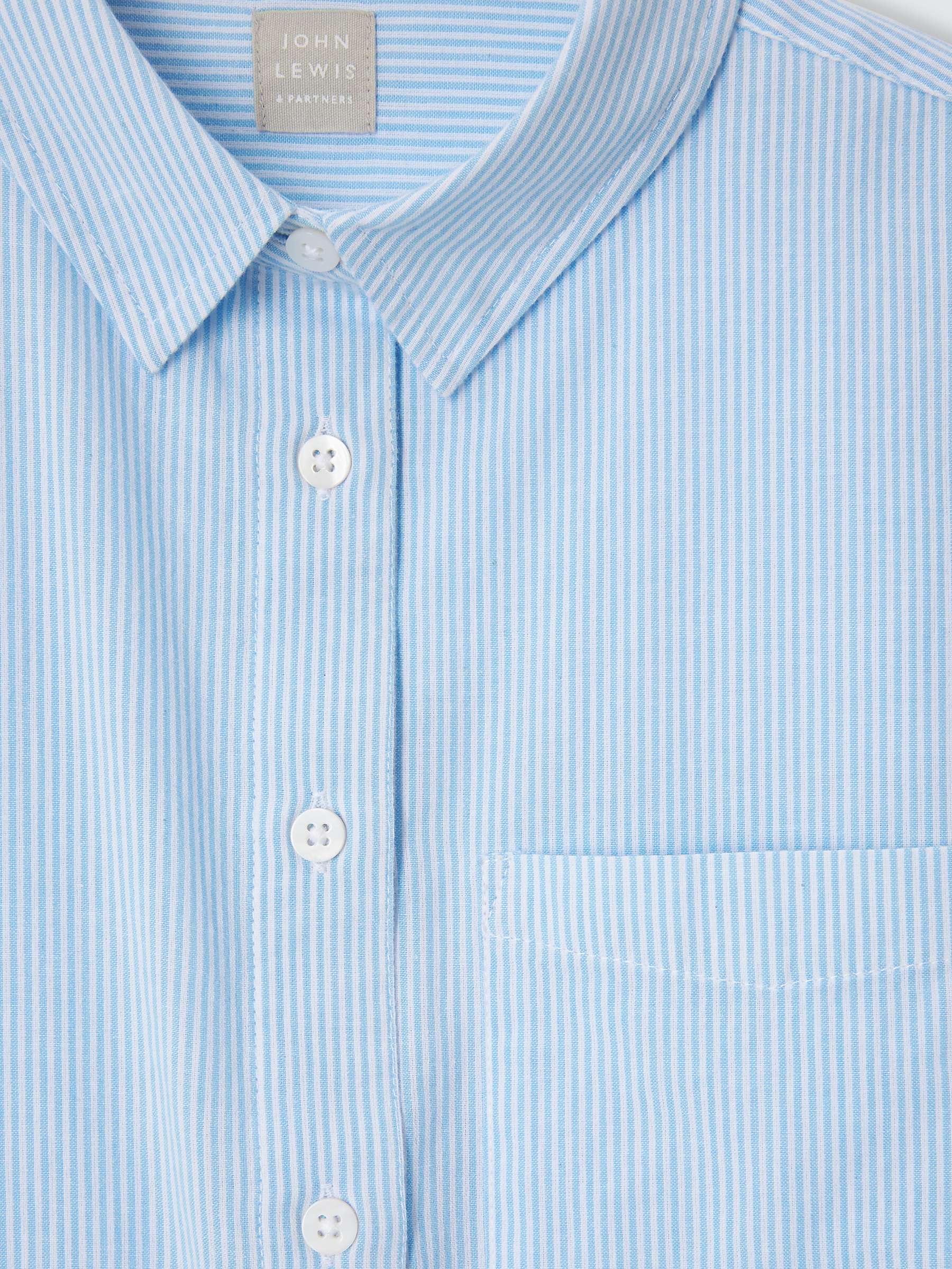 Buy John Lewis Kids' Stripe Long Sleeve Shirt, Blue/White Online at johnlewis.com