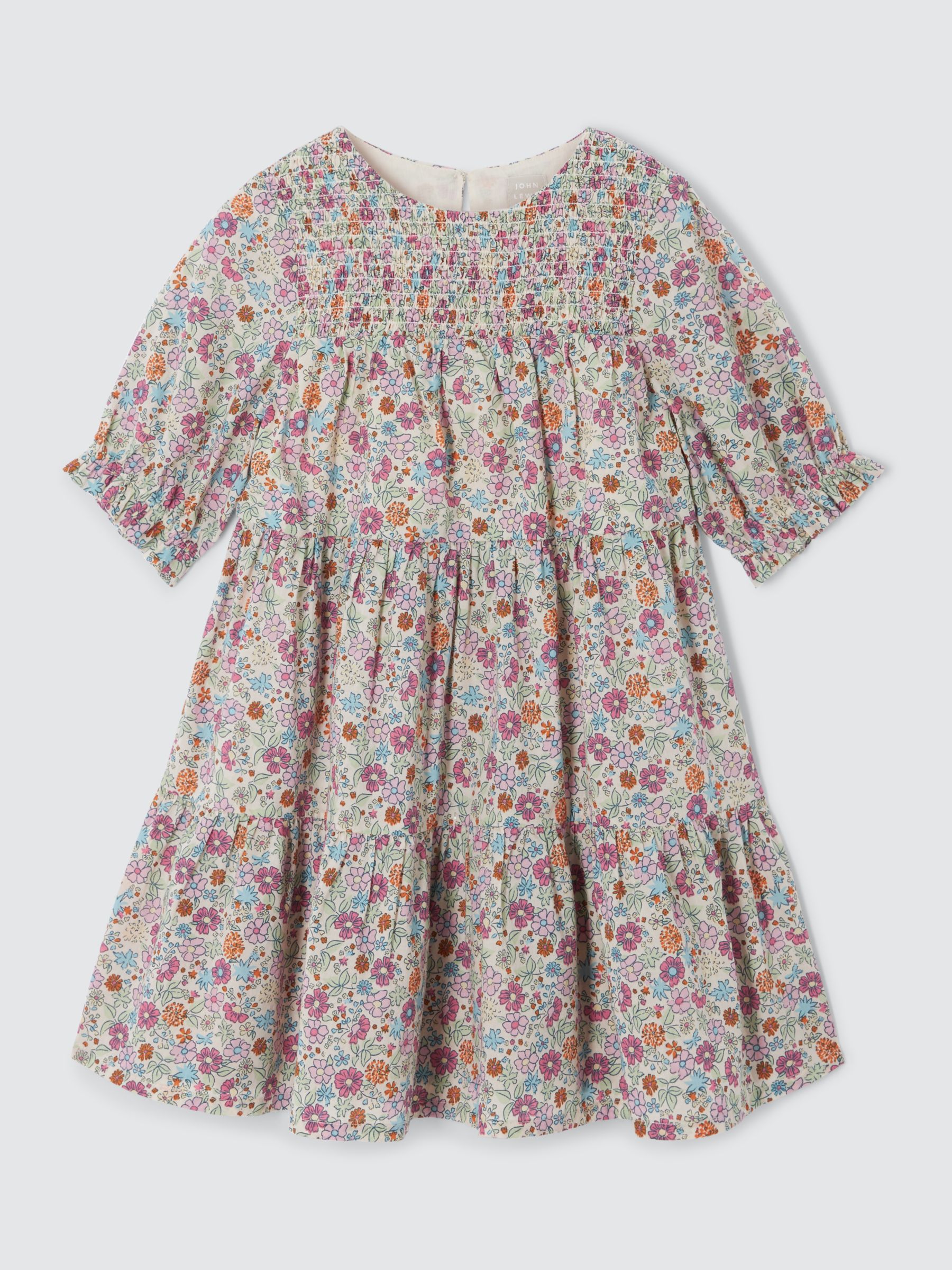 John Lewis Kids' Ditsy Floral Tiered Dress, Multi, 7 years
