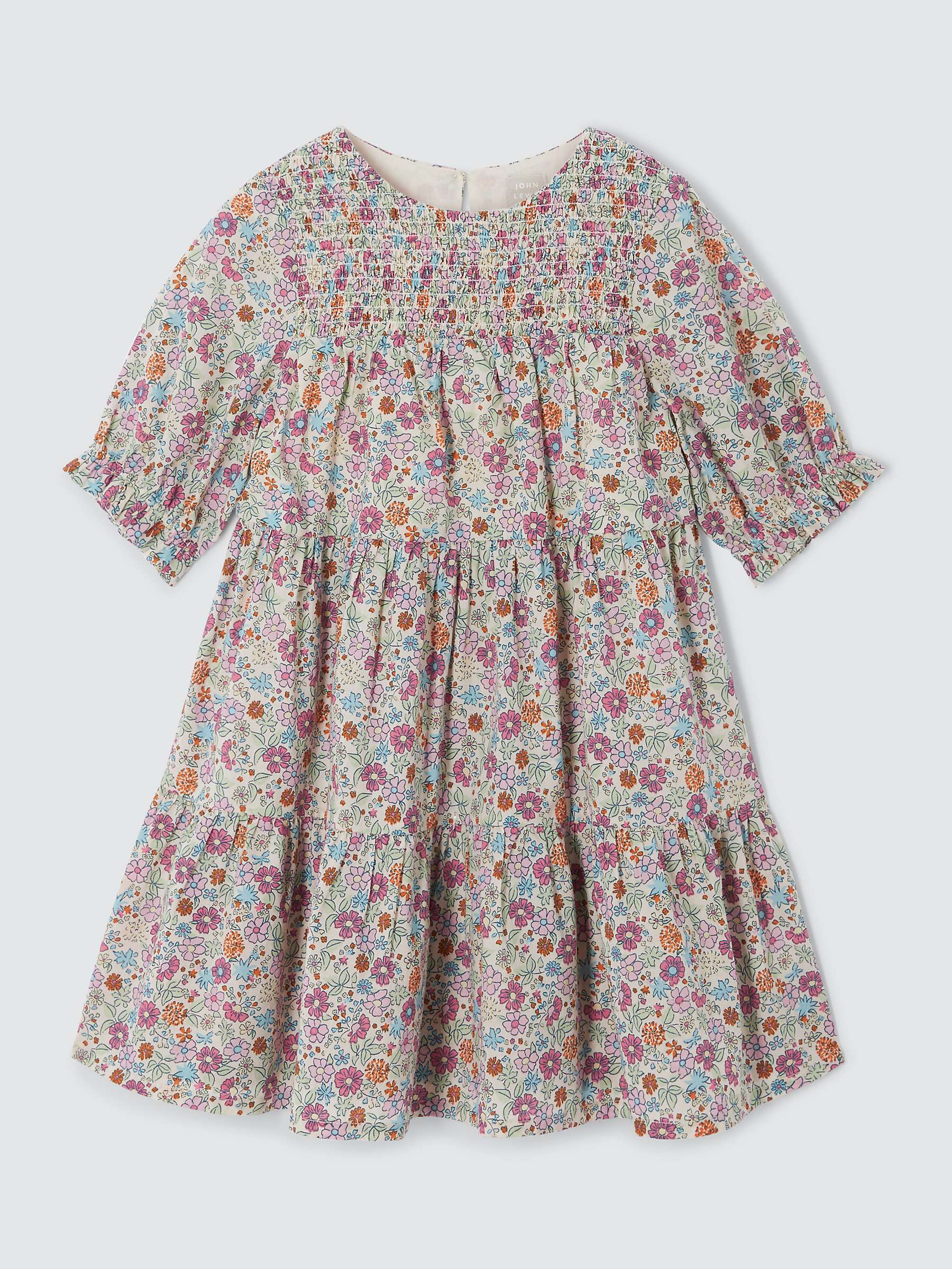 Buy John Lewis Kids' Ditsy Floral Tiered Dress, Multi Online at johnlewis.com