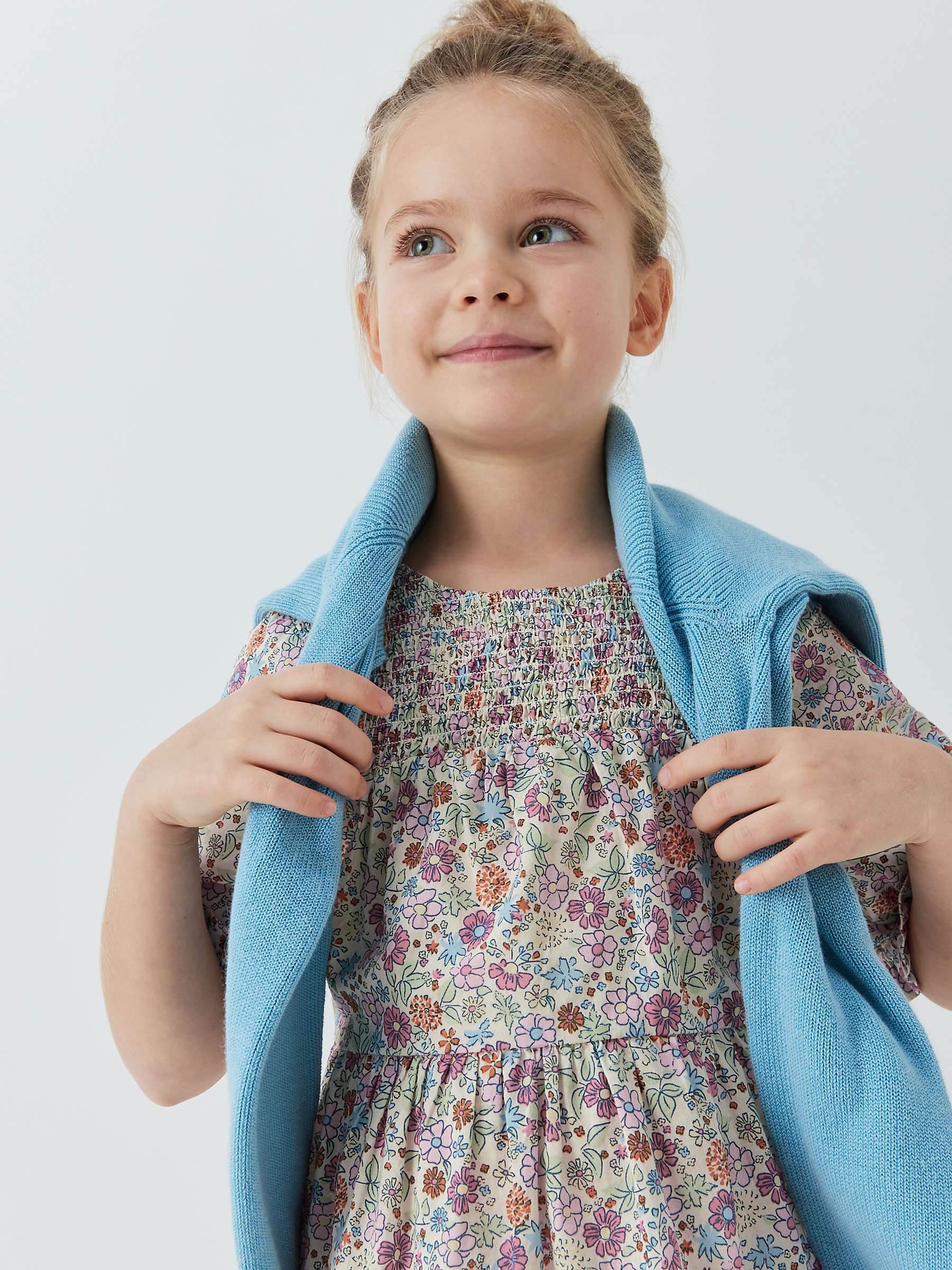 Buy John Lewis Kids' Ditsy Floral Tiered Dress, Multi Online at johnlewis.com