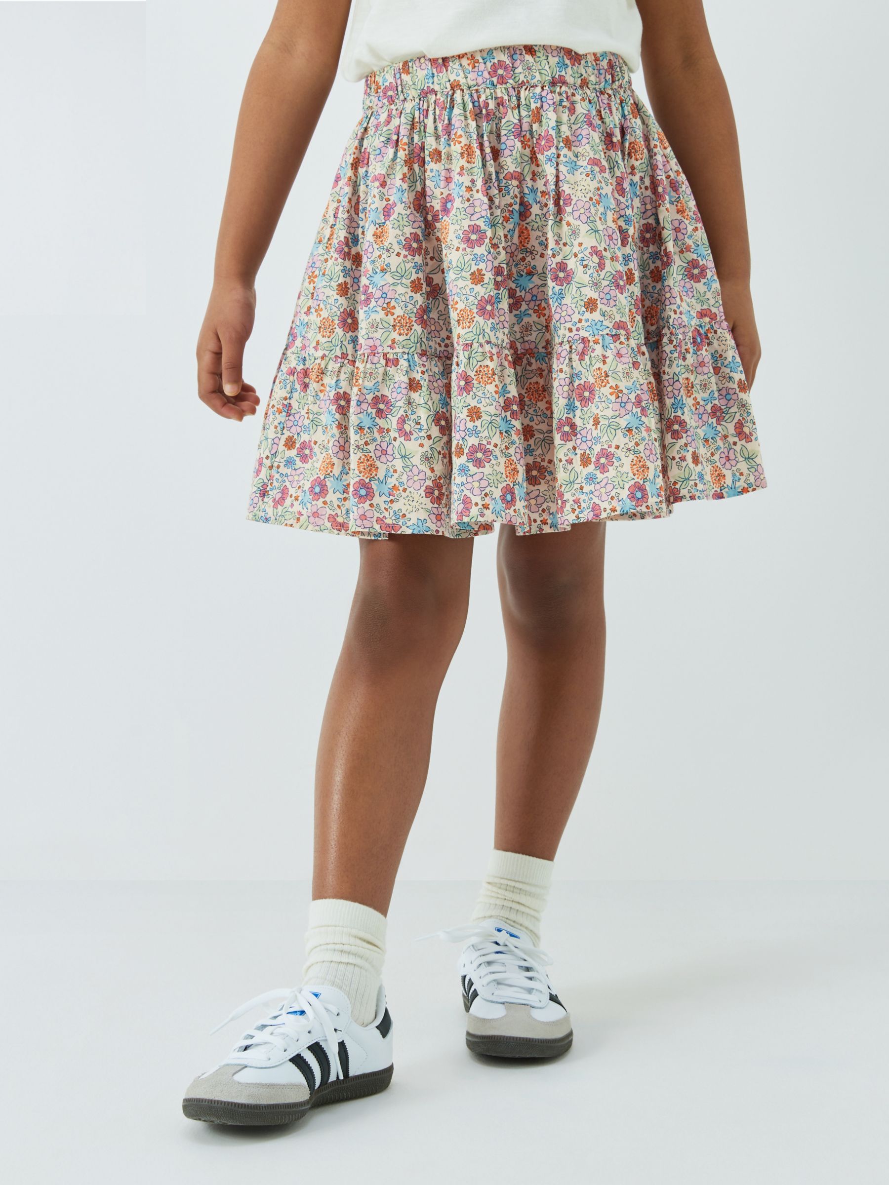 John Lewis Ditsy Floral Tiered Skirt, Multi, 7 years