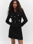 Mango Wintour Tweed Jacket, Black