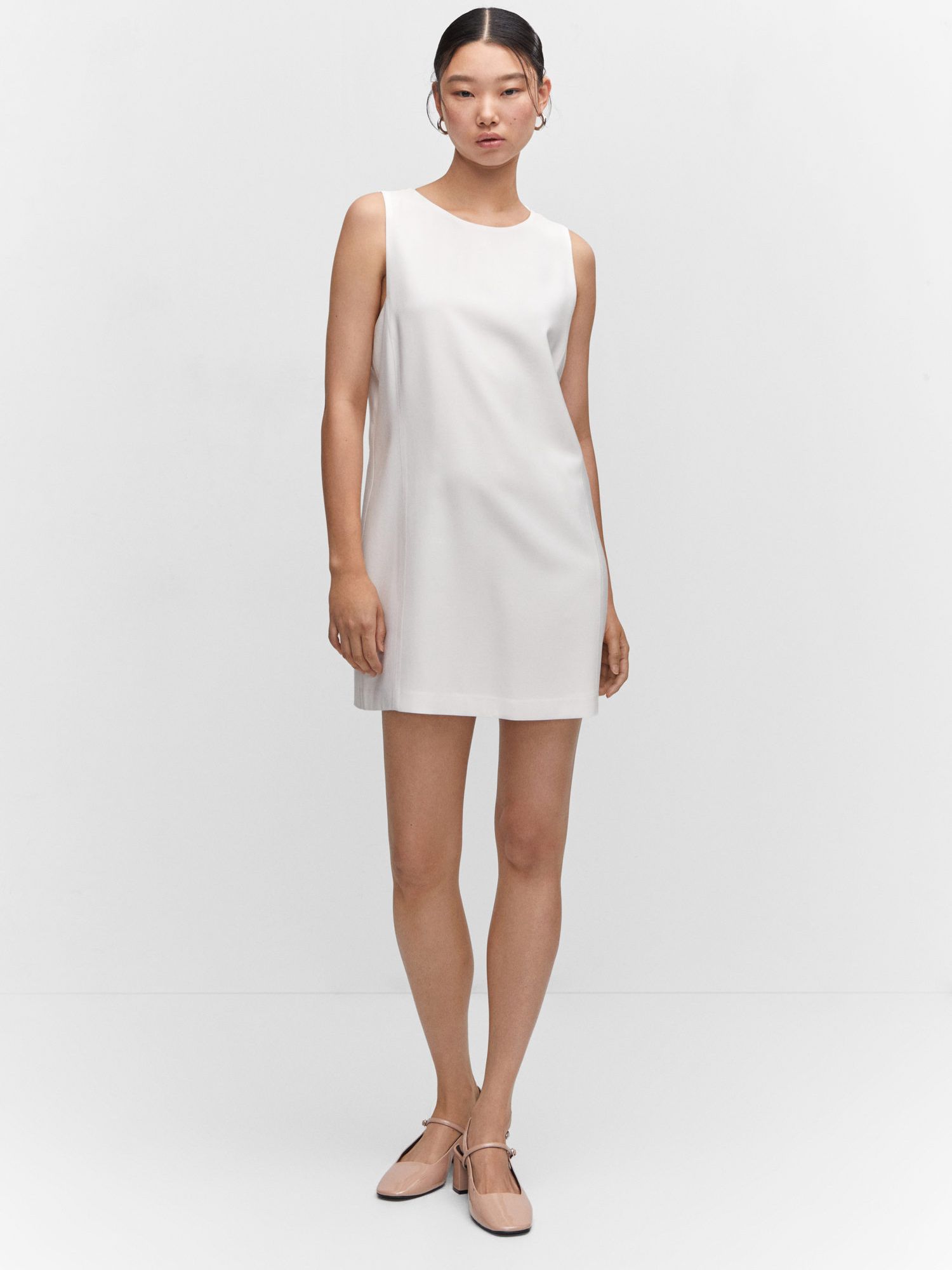 Mango Tika Mini Dress, Natural White at John Lewis & Partners