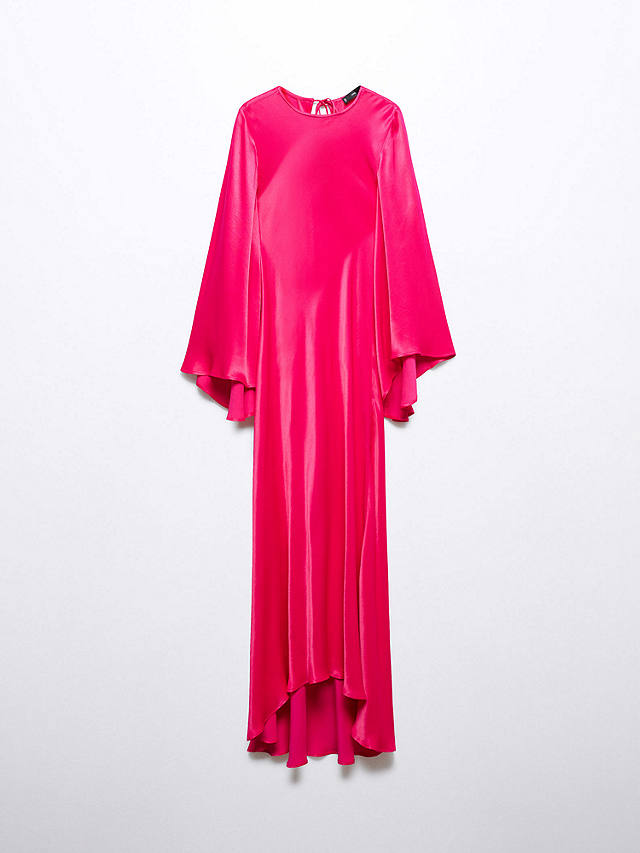 Mango Raphi Maxi Satin Dress, Bright Pink at John Lewis & Partners