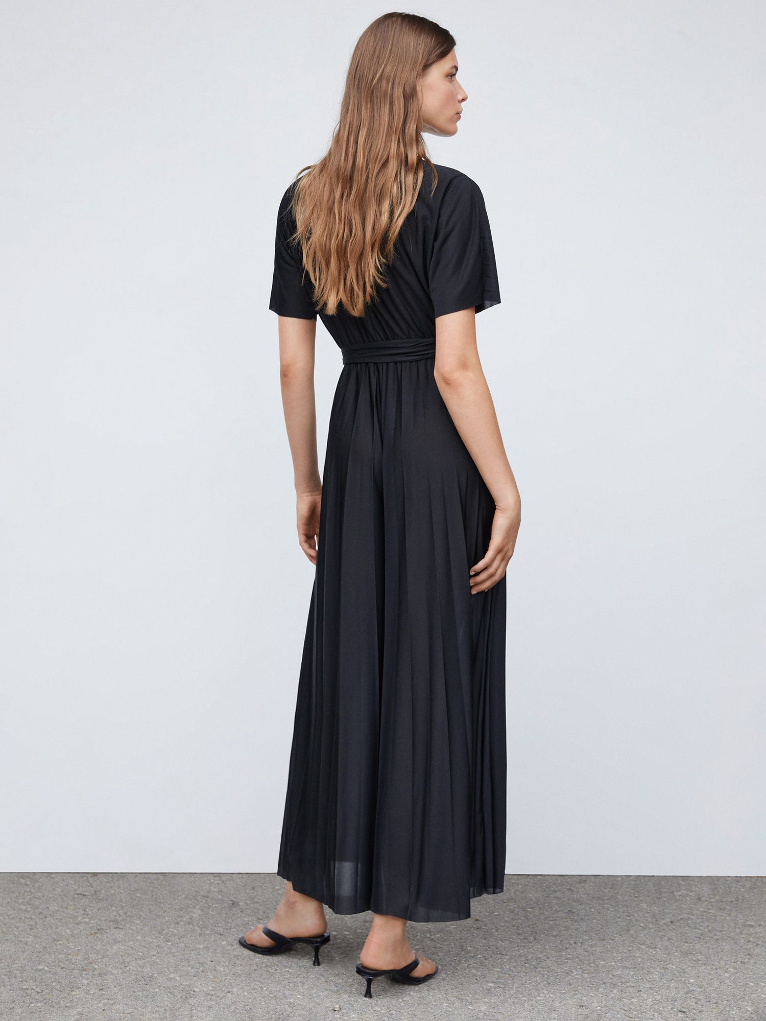 Mango Gio Wide Leg Jumpsuit, Black