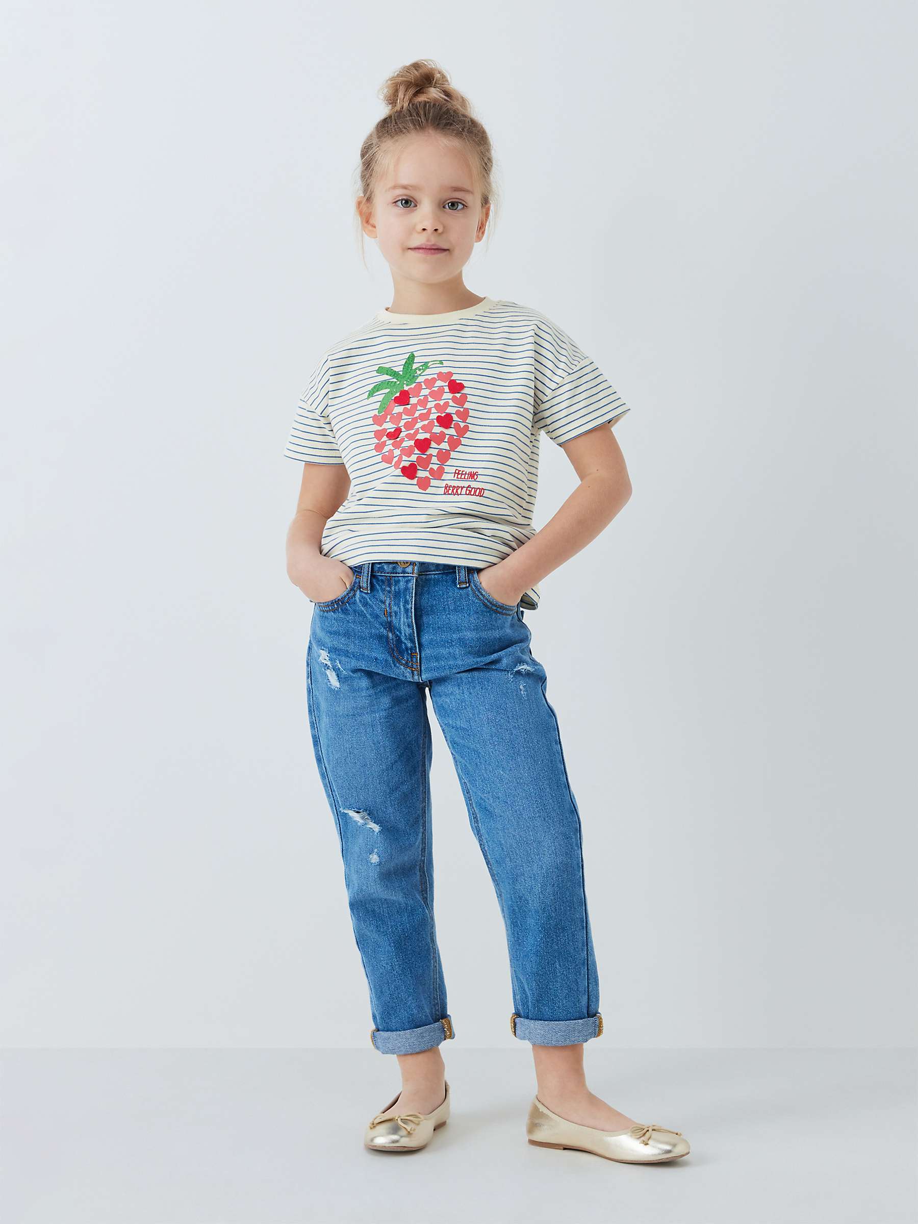 Buy John Lewis Kids' Stripe Strawberry T-Shirt, Multi Online at johnlewis.com