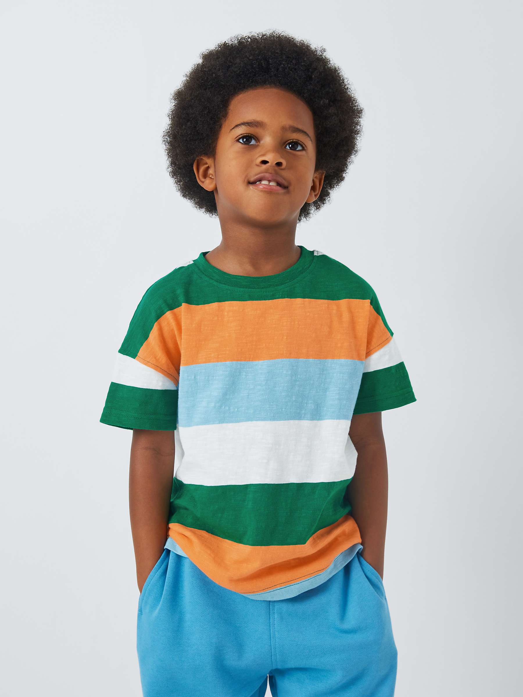 Buy John Lewis ANYDAY Kids' Stripe Short Sleeve T-Shirt, Multi Online at johnlewis.com