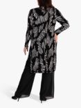 chesca Scribble Print Longline Pleated Jacket, Black/White