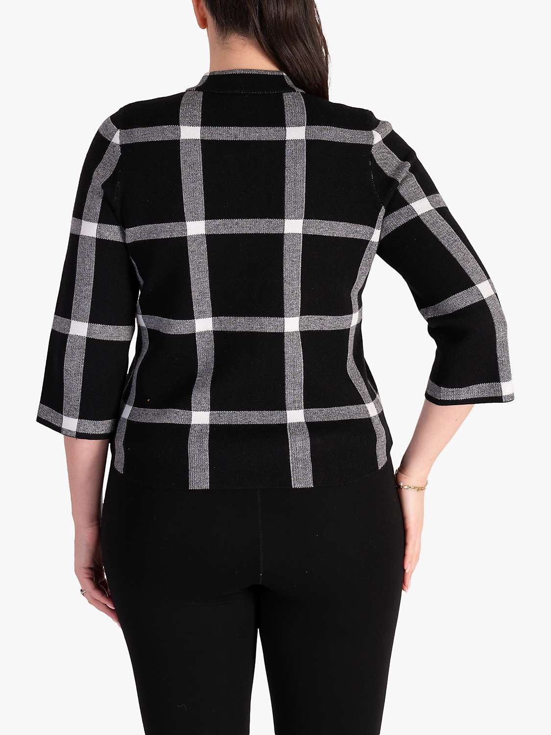 Buy chesca  3/4 Sleeve Check Jacket, Black/Ivory Online at johnlewis.com