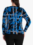 chesca Abstract Print Top, Black/Cobalt