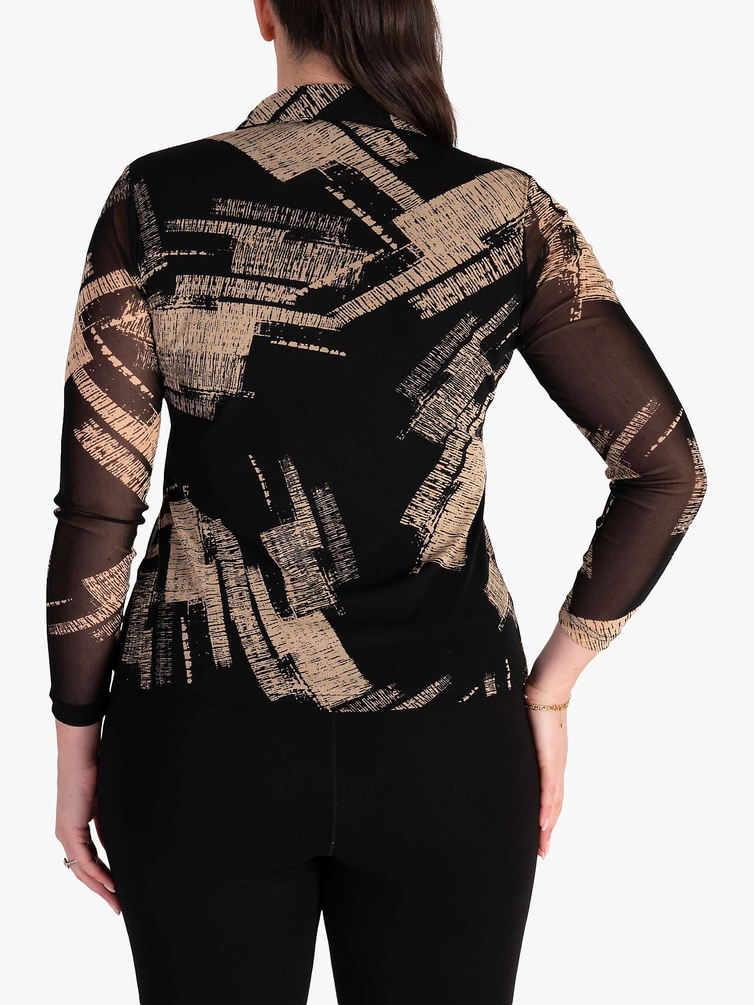 Buy chesca Abstract Print Mesh Shirt, Black/Cream Online at johnlewis.com
