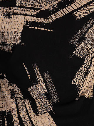 chesca Abstract Print Mesh Shirt, Black/Cream
