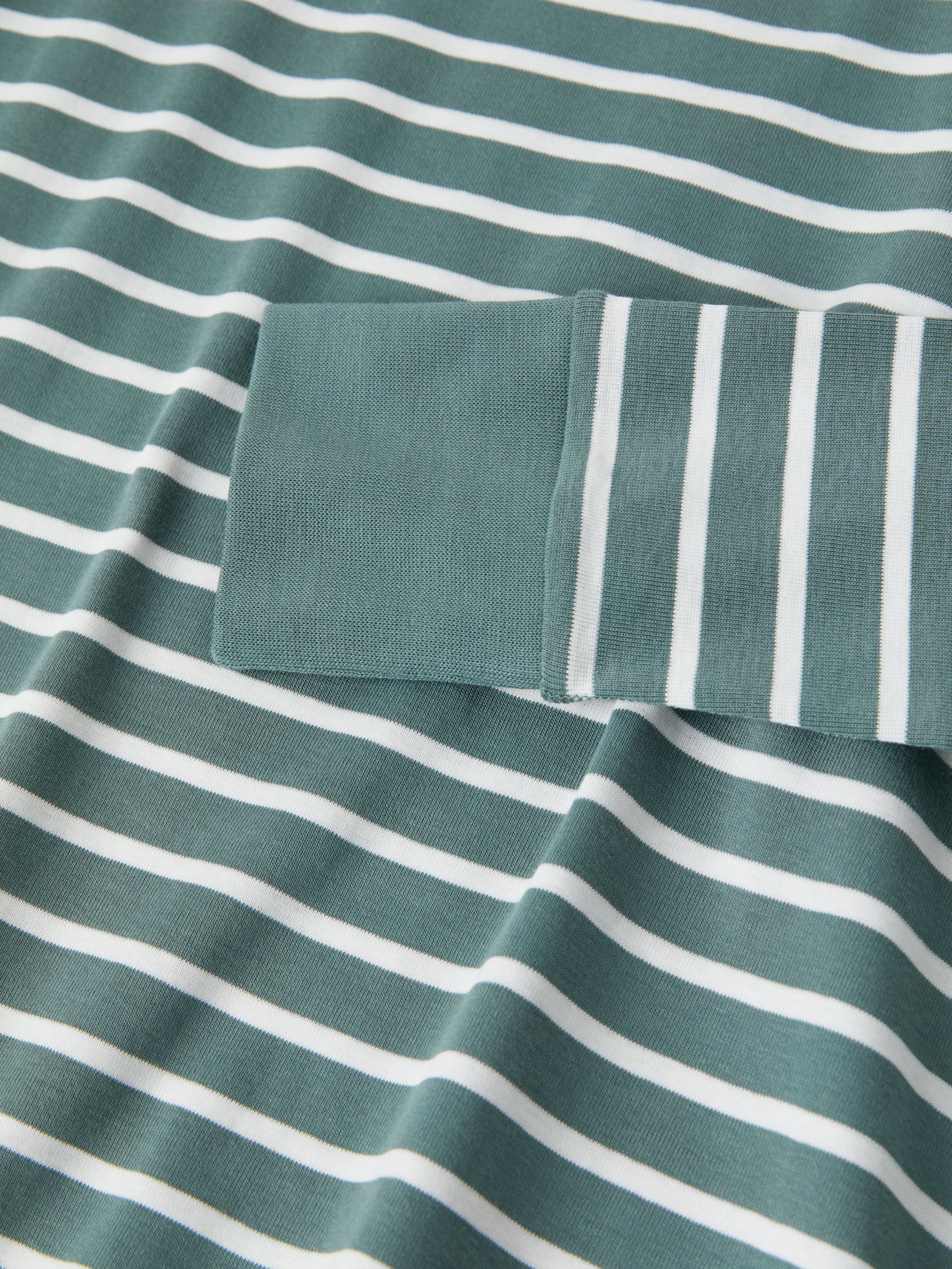 Polarn O. Pyret Adult Organic Cotton Stripe Pyjama Set, Green at John ...