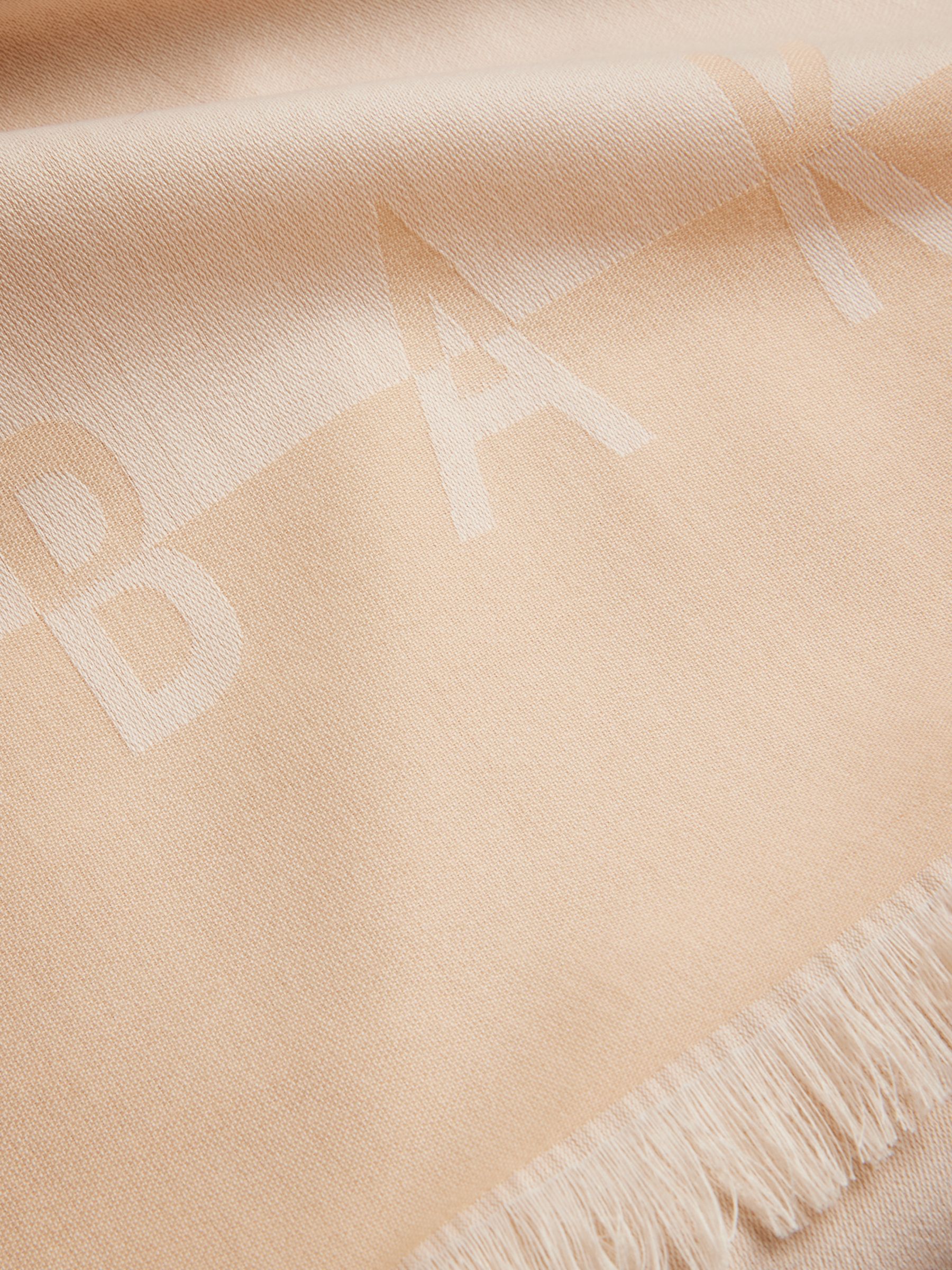 Ted Baker Esteli Logo Long Scarf, Natural Cream at John Lewis & Partners