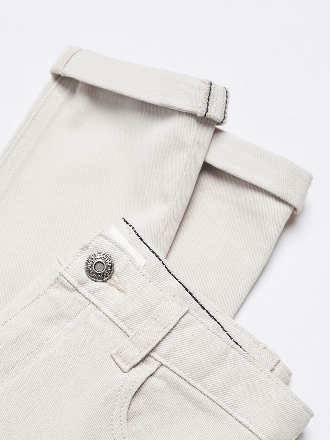 Mango Kids' Peru Straight Trousers, Light Pastel Grey at John Lewis ...