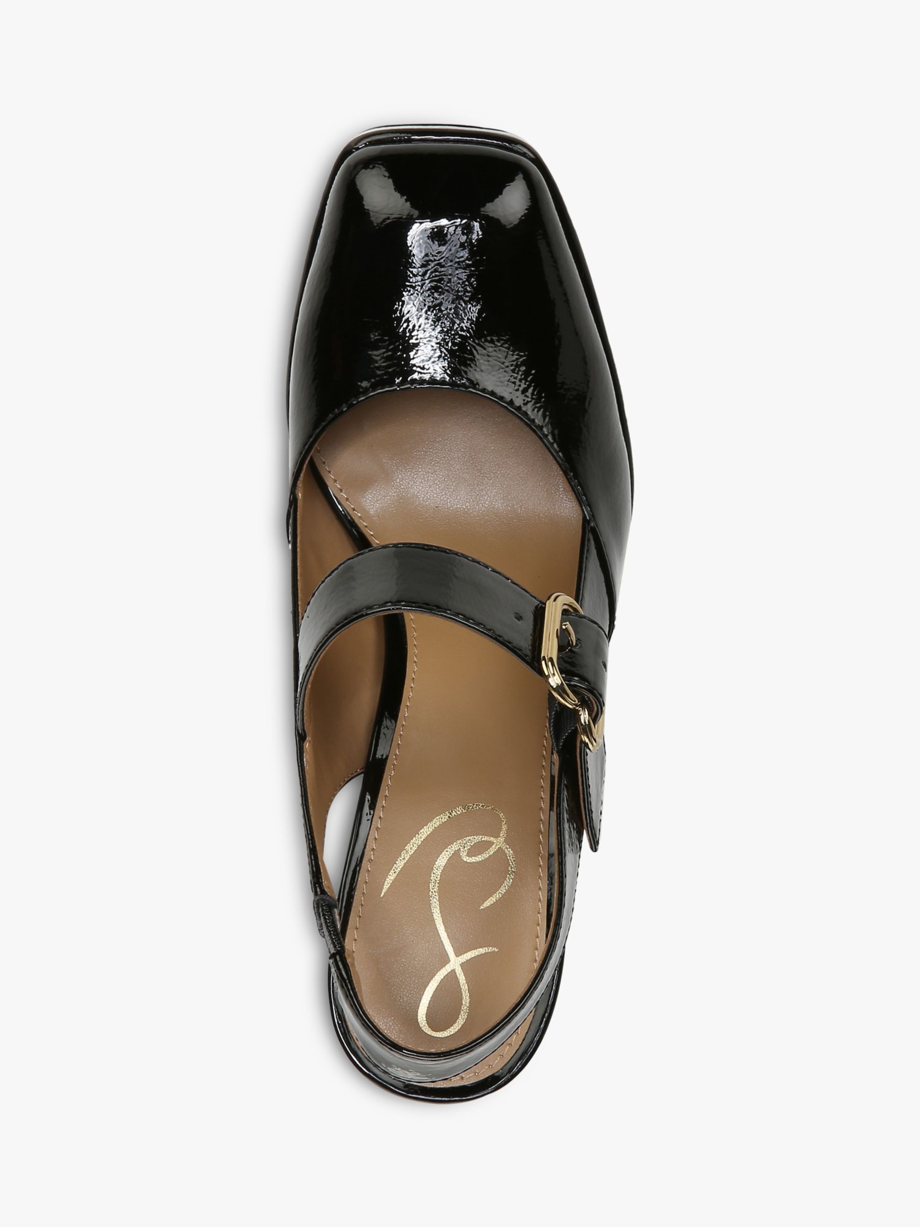 Sam Edelman Jildie Mary Jane Heel Court Shoes, Black at John Lewis ...