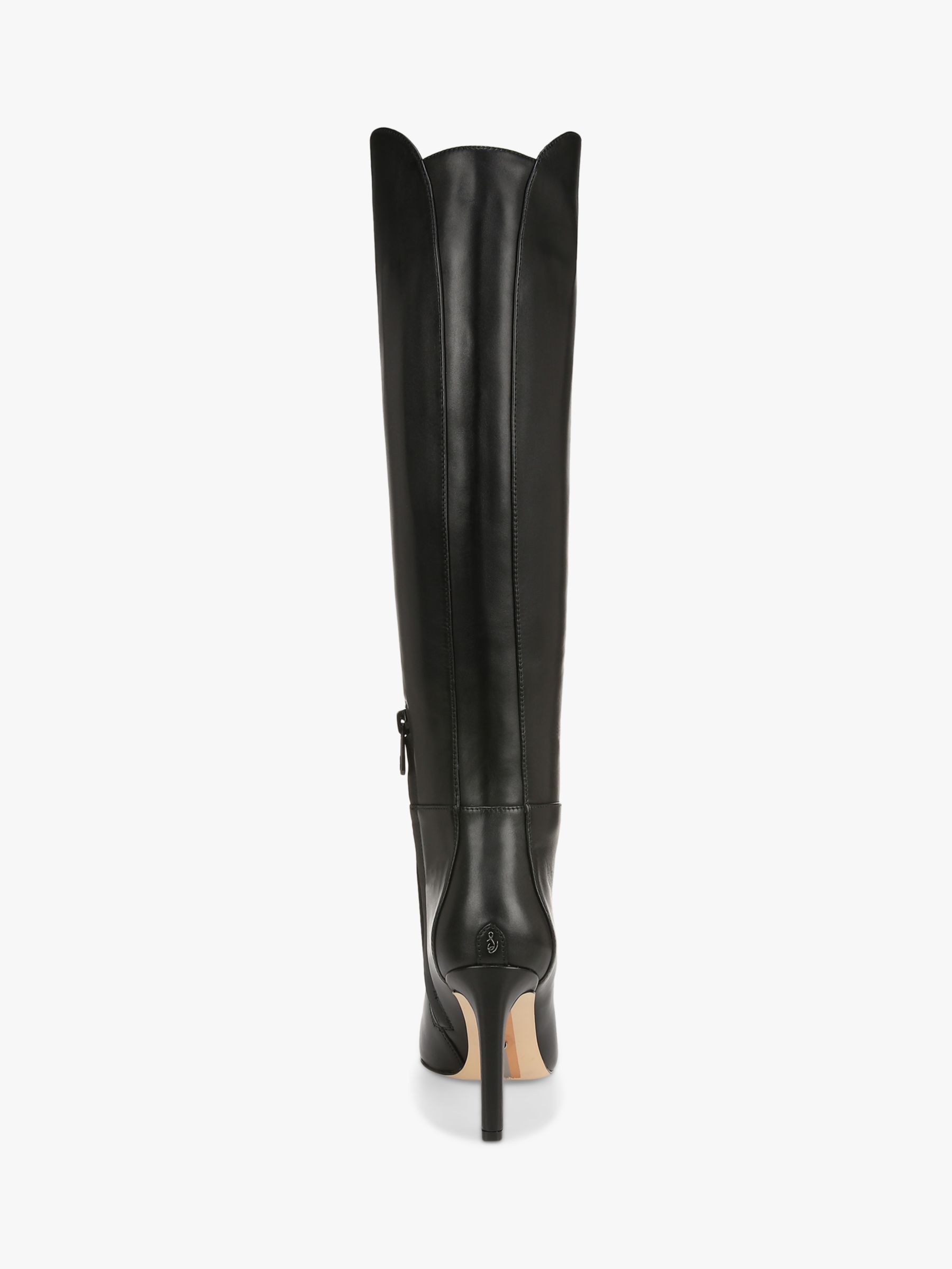Sam Edelman Shauna Knee High Leather Boots, Black at John Lewis & Partners