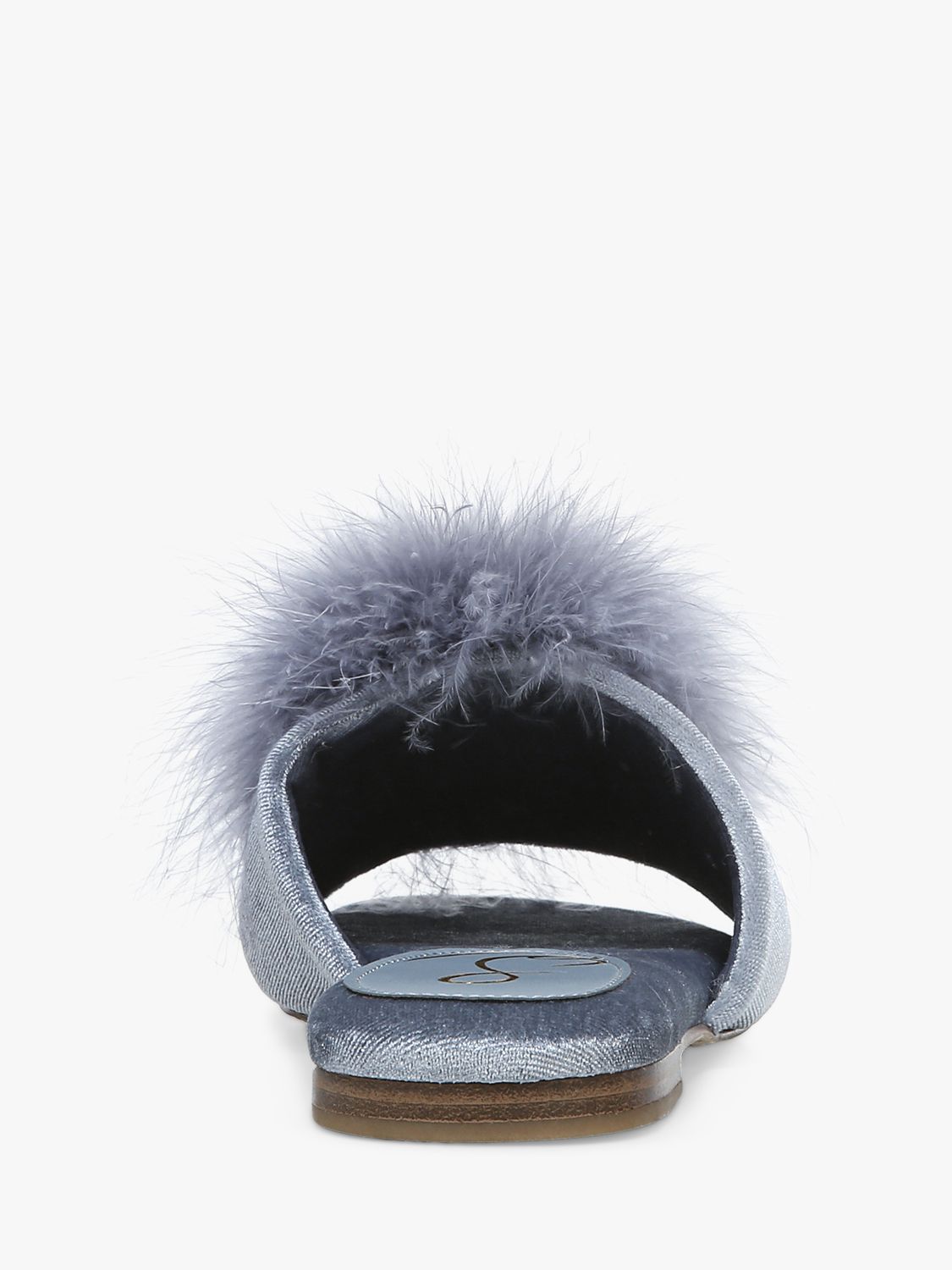 Sam Edelman Francie Pom Pom Velvet Slider Slippers Grey at John